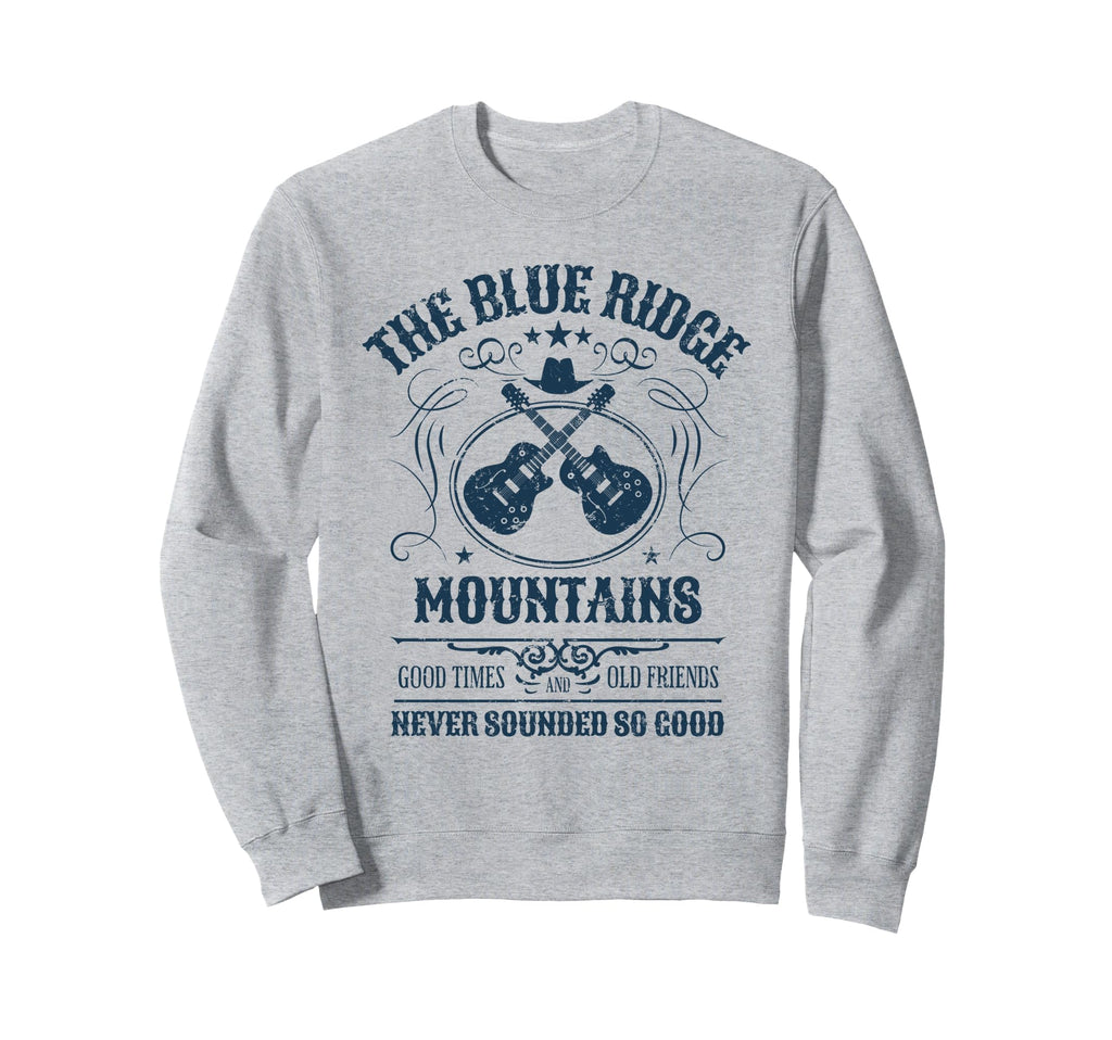 Blue Ridge Mountains Guitars Distressed Sweatshirt - Unique Graphic Unisex - T-Shirt, Sweatshirt, Hoodie