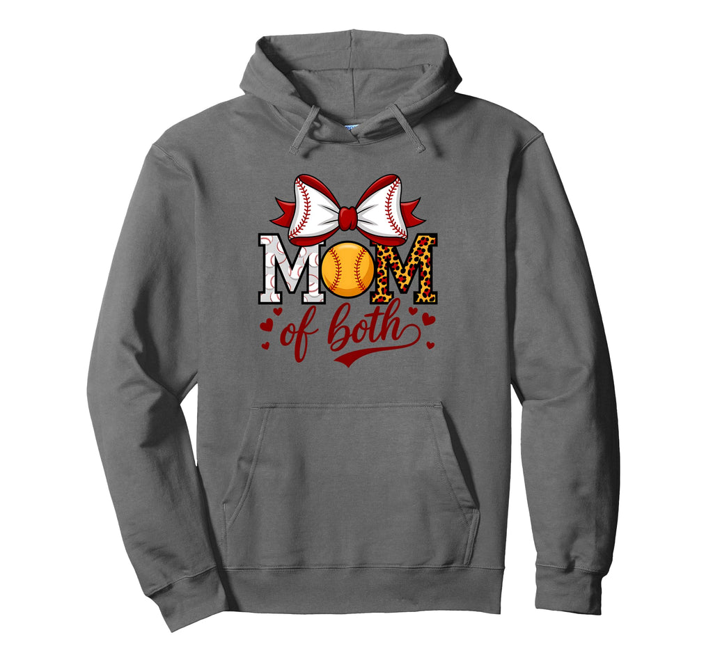 Mom Both Leopard Game Day Baseball Hoodie - Trendy Graphic for Adults - T-Shirt, Sweatshirt, Hoodie