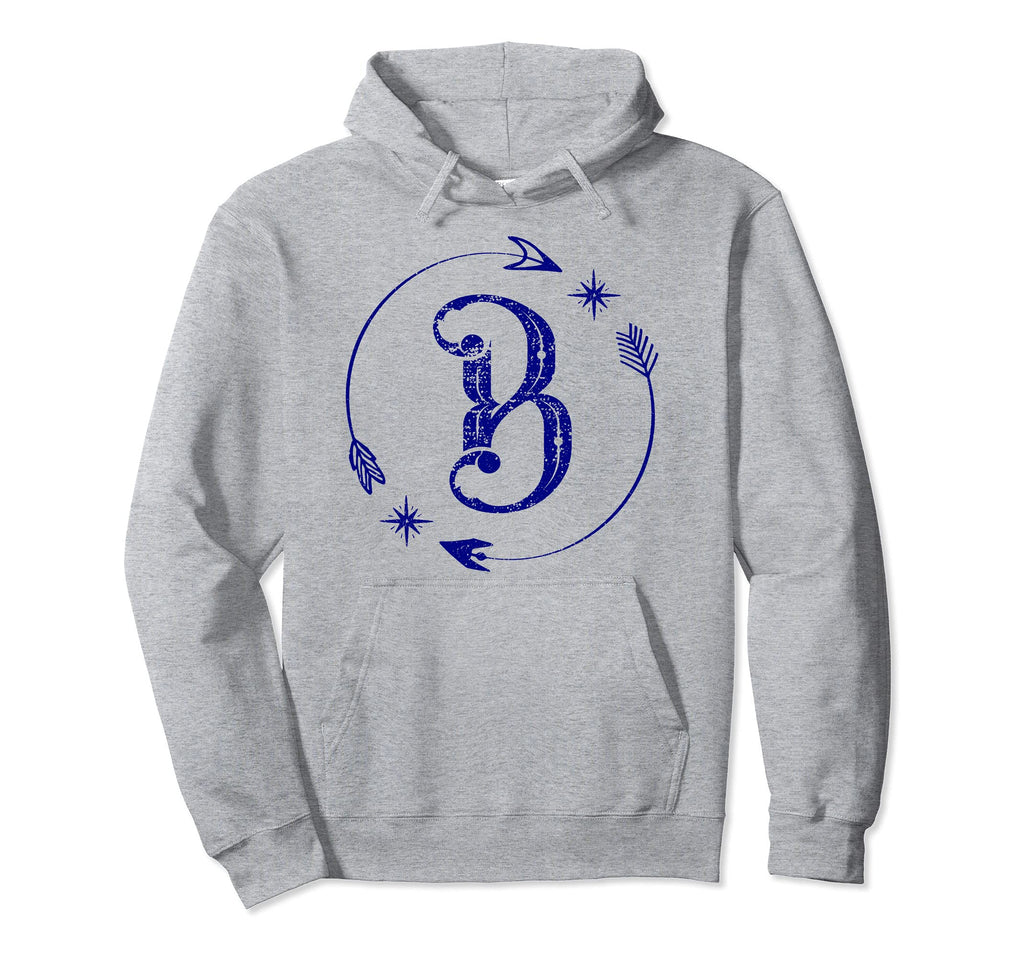 Initial B Monogram Boho Name Letter B Hoodie - Graphic Print Men Women - T-Shirt, Sweatshirt, Hoodie