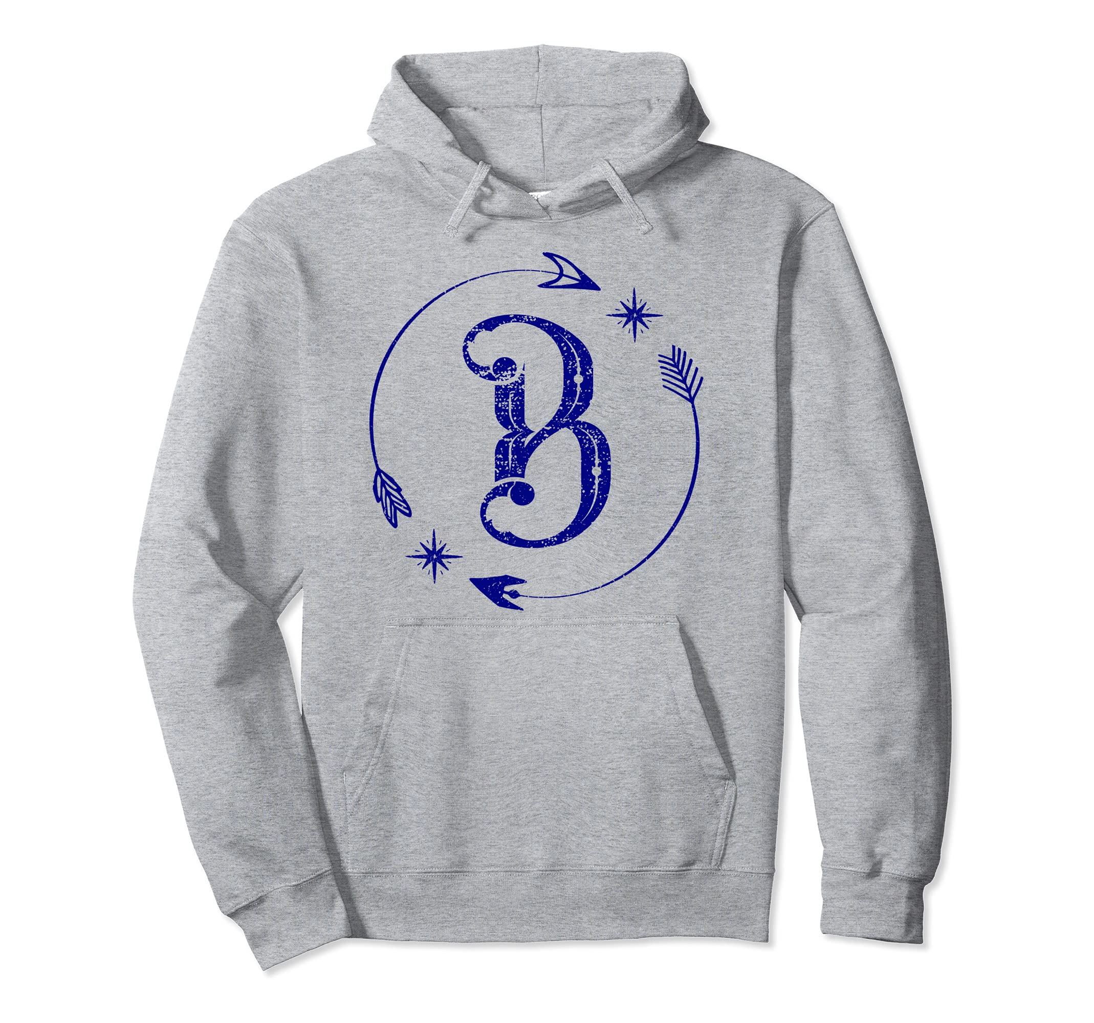 Initial B Monogram Boho Name Letter B Hoodie - Graphic Print Men Women - T-Shirt, Sweatshirt, Hoodie