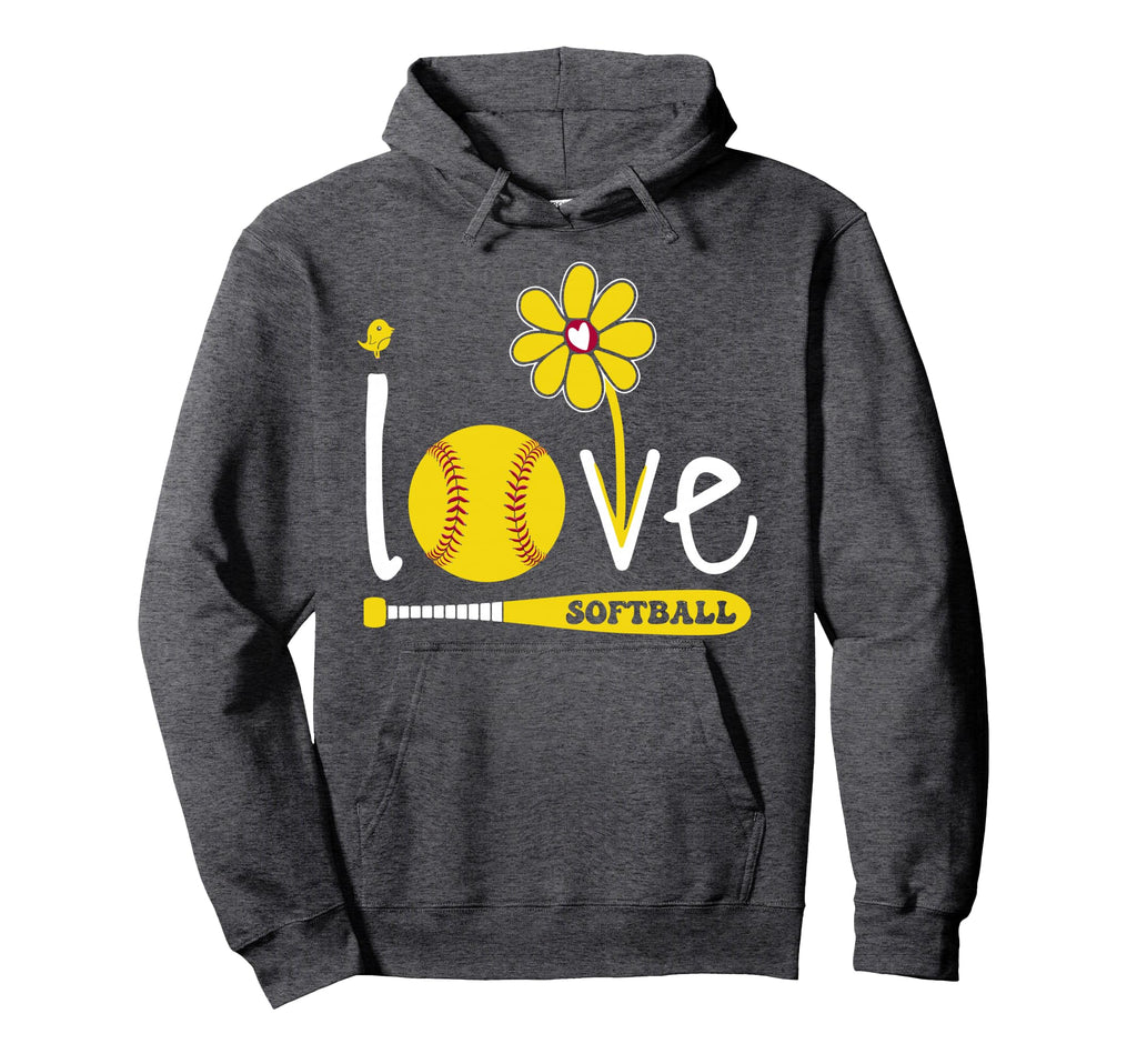 Softball I Love Softball Teen Hoodie - Unique Graphic Unisex - T-Shirt, Sweatshirt, Hoodie
