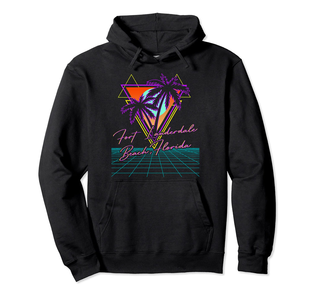 Fort Lauderdale Beach Florida 80S Hoodie - Fun Novelty Design Men Women - T-Shirt, Sweatshirt, Hoodie