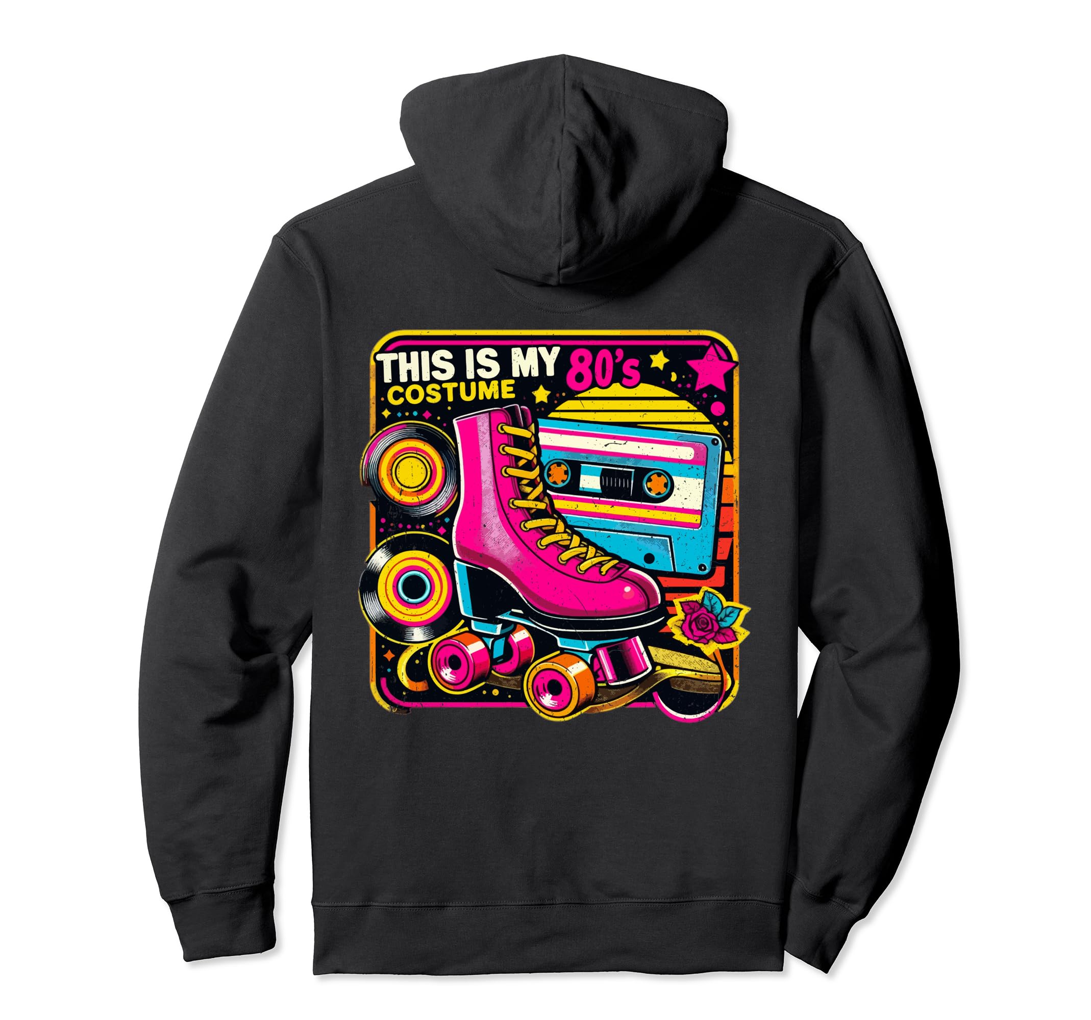Roller Skates This Is My 80S Costume 80S Hoodie - Graphic Print for Adults - T-Shirt, Sweatshirt, Hoodie