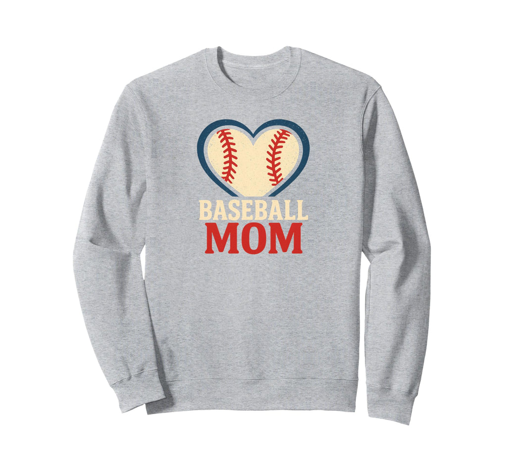 Charming Baseball Mom Heart Sweatshirt - Novelty Apparel for Adults - T-Shirt, Sweatshirt, Hoodie
