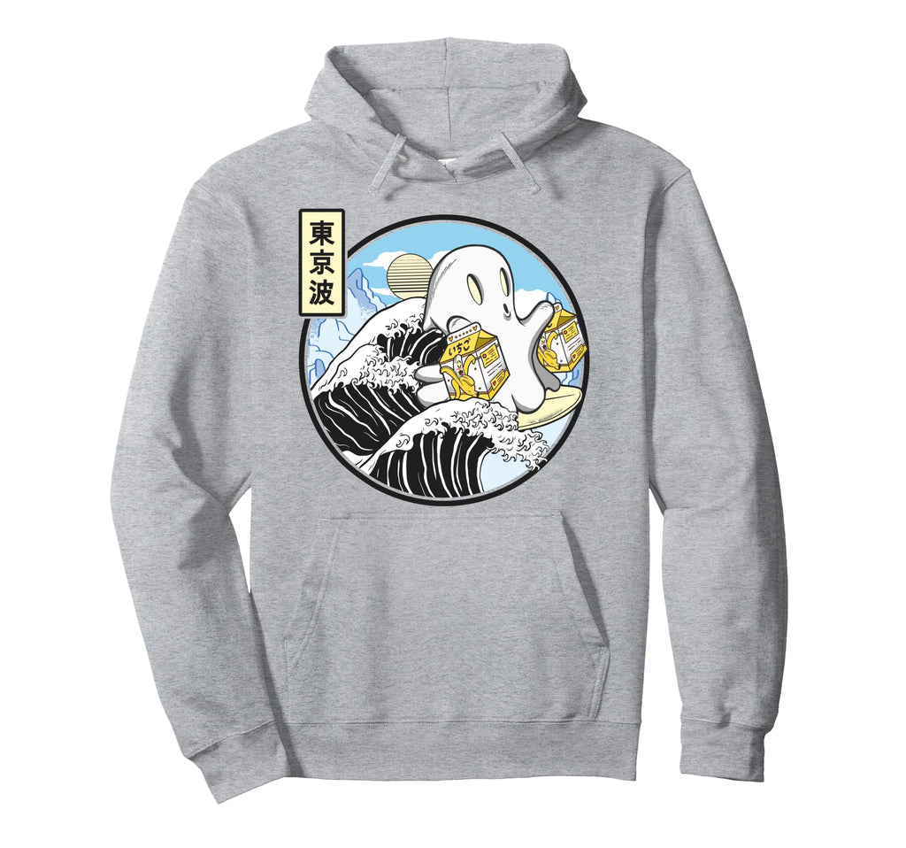 Surfing Ghost Banana Milk Cartons Hoodie - Minimalist Print Men Women - T-Shirt, Sweatshirt, Hoodie