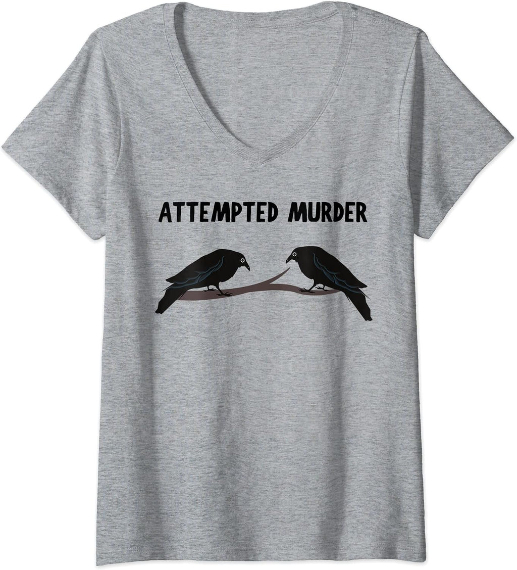 Attempted Murder Of Crows Funny Birdwatcher Pun - Adult & Kids T-Shirts, Sweatshirts & Hoodies apparel design preview 1