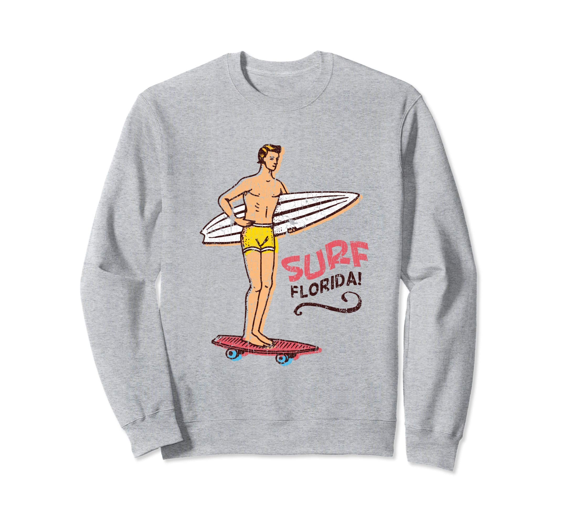 Surf Florida Surfboard 60S 70S 80S Surfer Sweatshirt - Graphic Print Unisex - T-Shirt, Sweatshirt, Hoodie