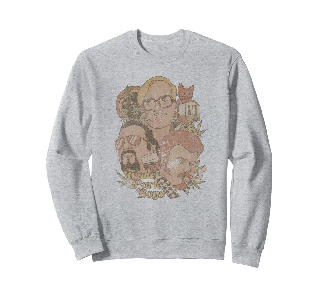 Trailer Park Distressed Sweatshirt - Minimalist Print for Adults - T-Shirt, Sweatshirt, Hoodie