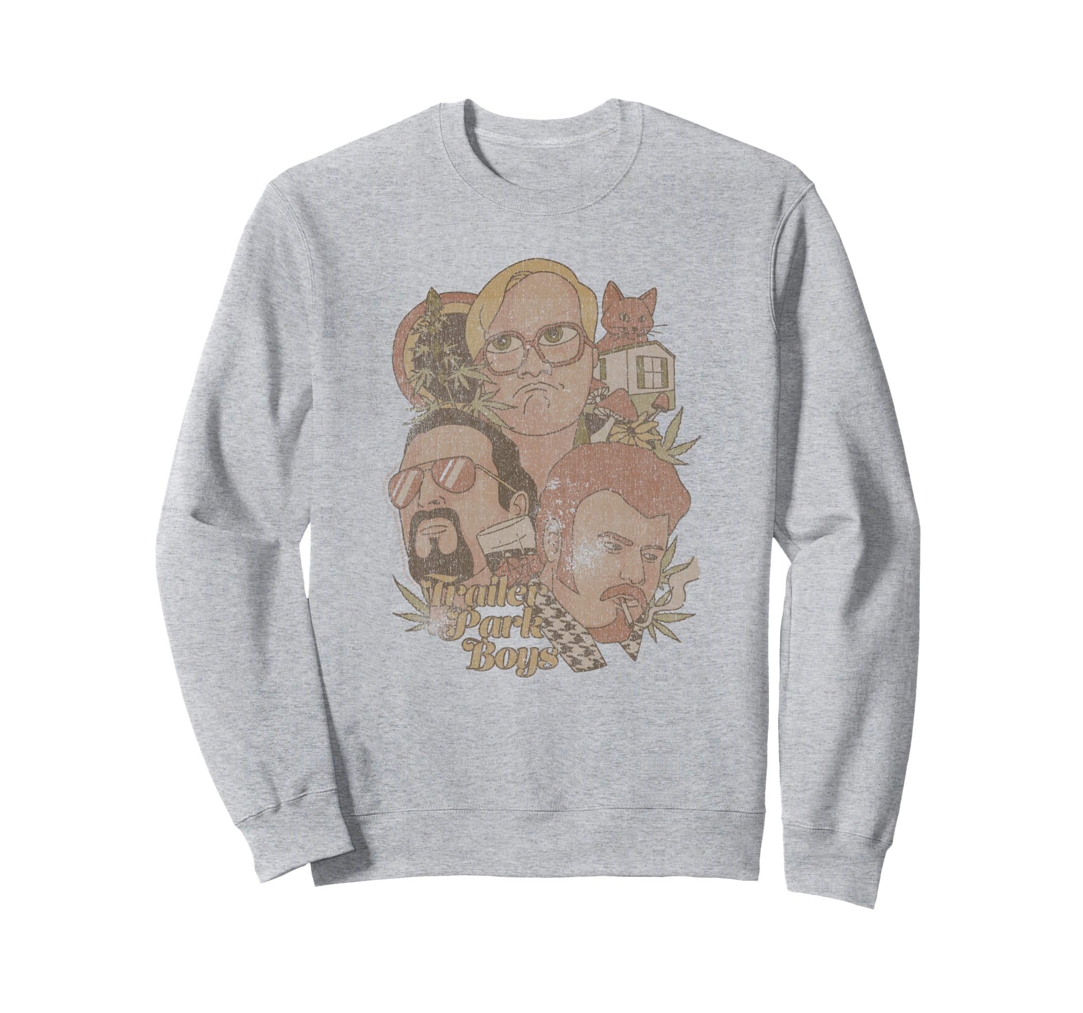 Trailer Park Distressed Sweatshirt - Minimalist Print for Adults - T-Shirt, Sweatshirt, Hoodie