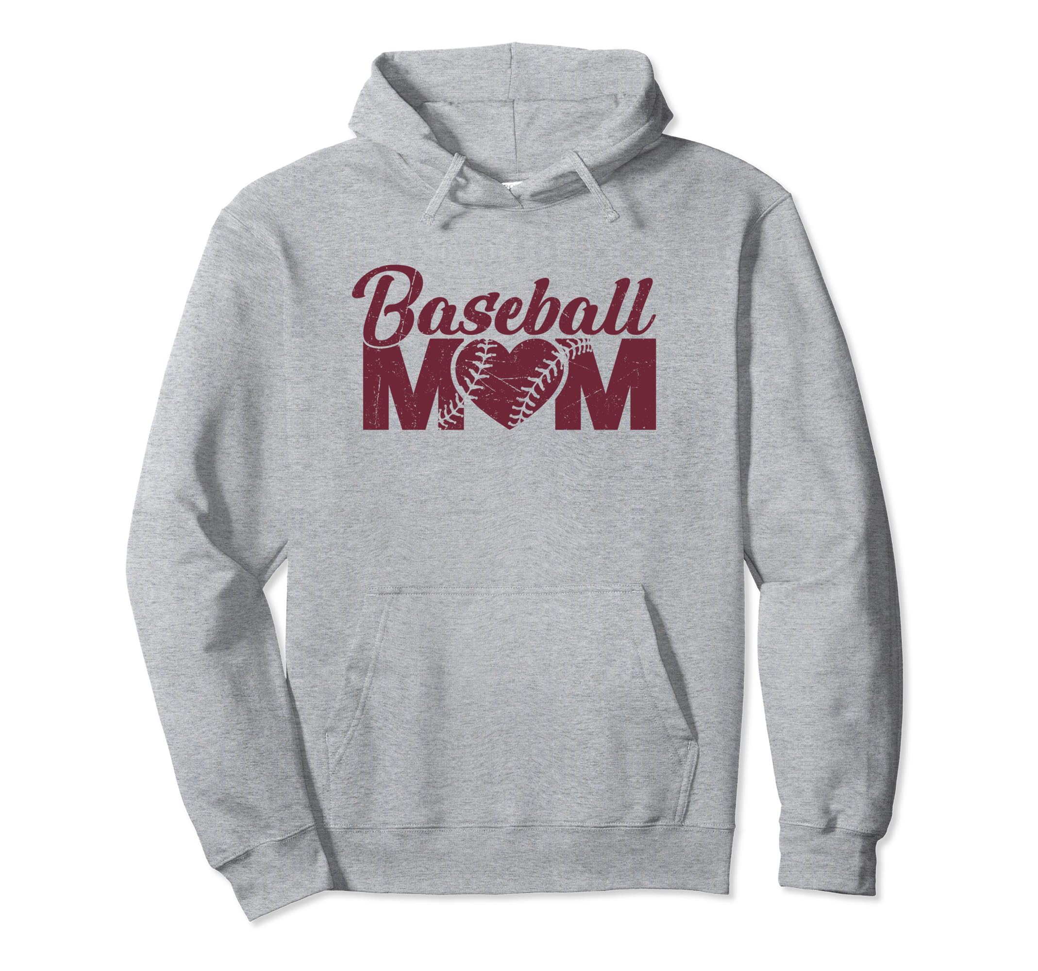 Baseball Mom Funny Heart Present Hoodie - Aesthetic Graphic for Adults - T-Shirt, Sweatshirt, Hoodie