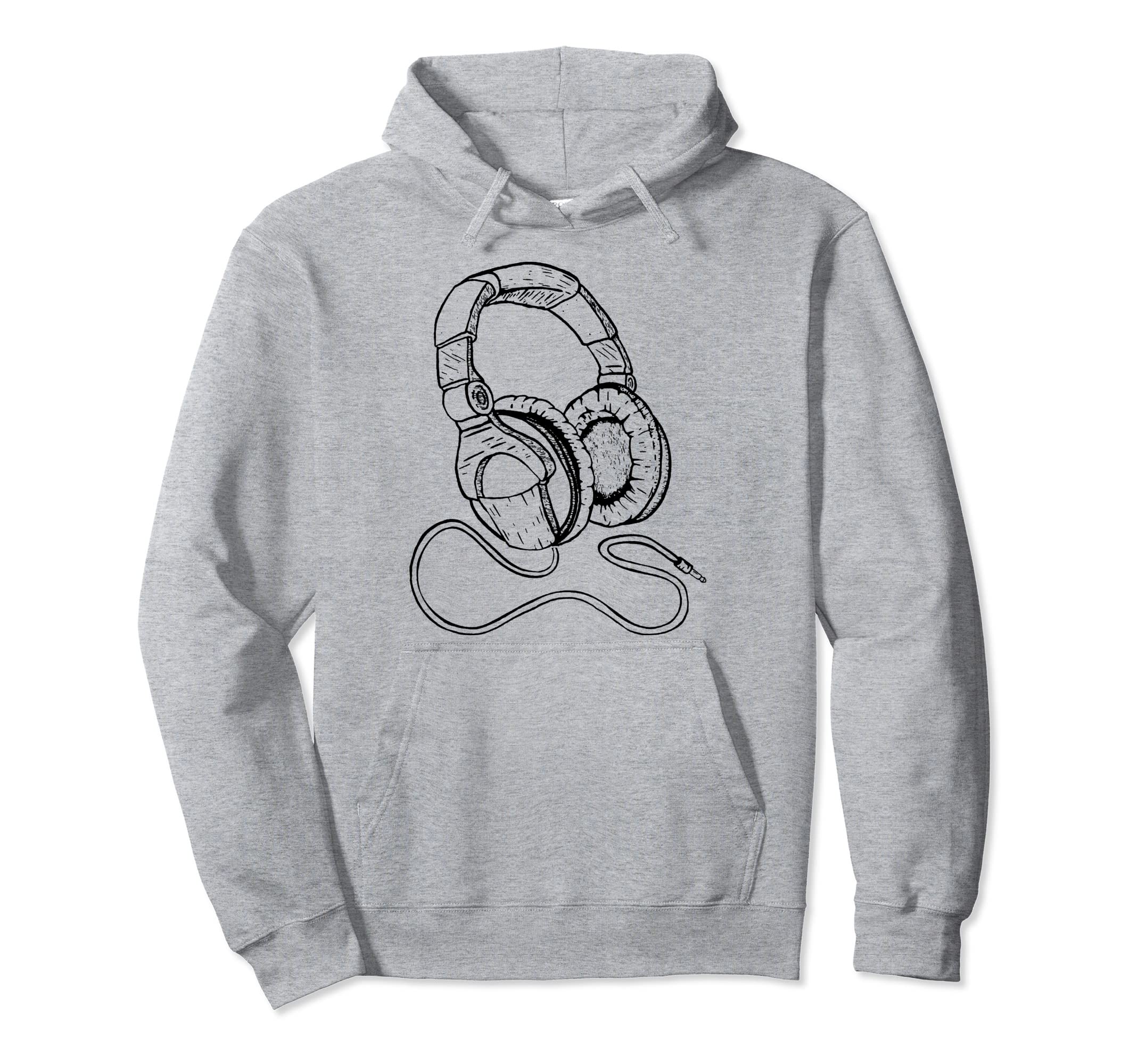 Hip Hop Over Ear Headphones Old School Rap Hoodie - Trendy Graphic Unisex - T-Shirt, Sweatshirt, Hoodie