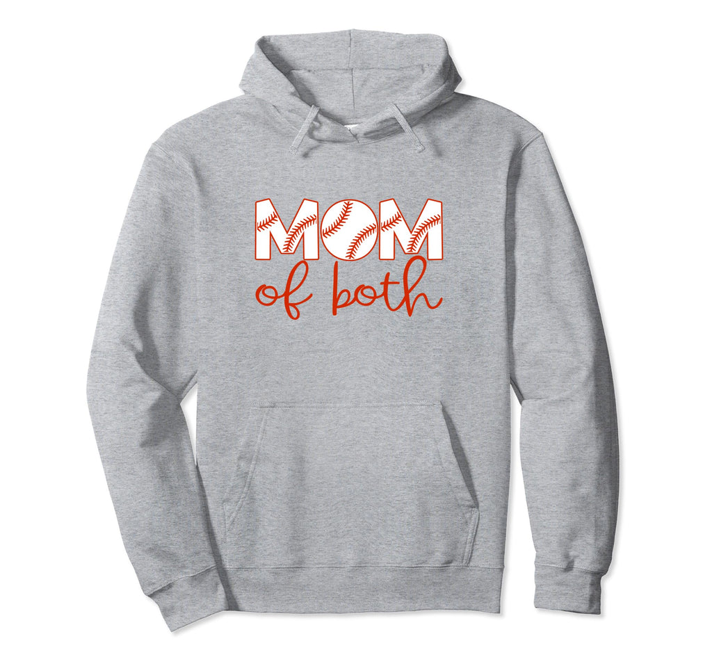 Mom Both Softball Baseball Mama Moms Hoodie - Aesthetic Graphic Unisex - T-Shirt, Sweatshirt, Hoodie