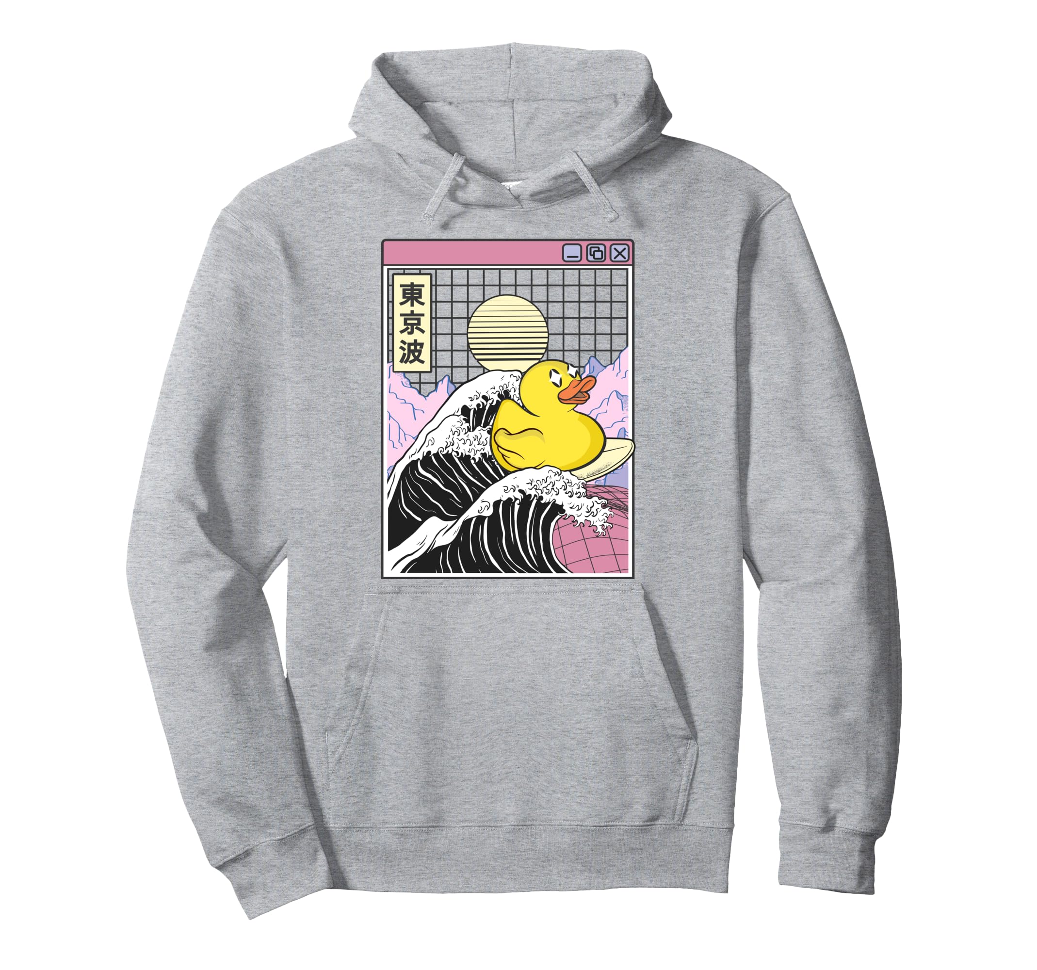 Rubber Duck Surfing Kanagawa Wave Hoodie - Custom Art Print for Adults - T-Shirt, Sweatshirt, Hoodie