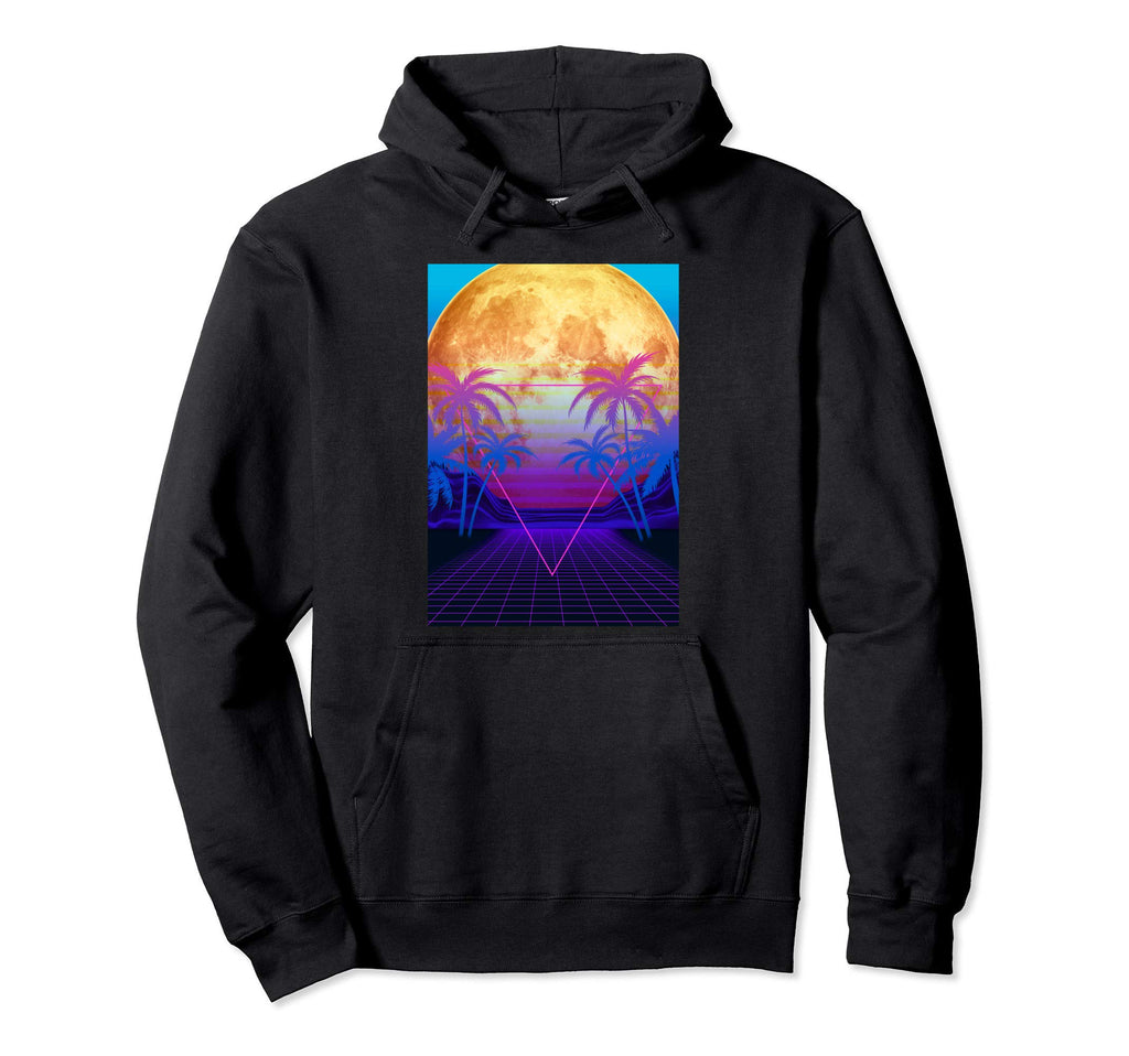 Vaporwave Palm Trees Digital Hoodie - Casual Everyday Wear for Adults - T-Shirt, Sweatshirt, Hoodie