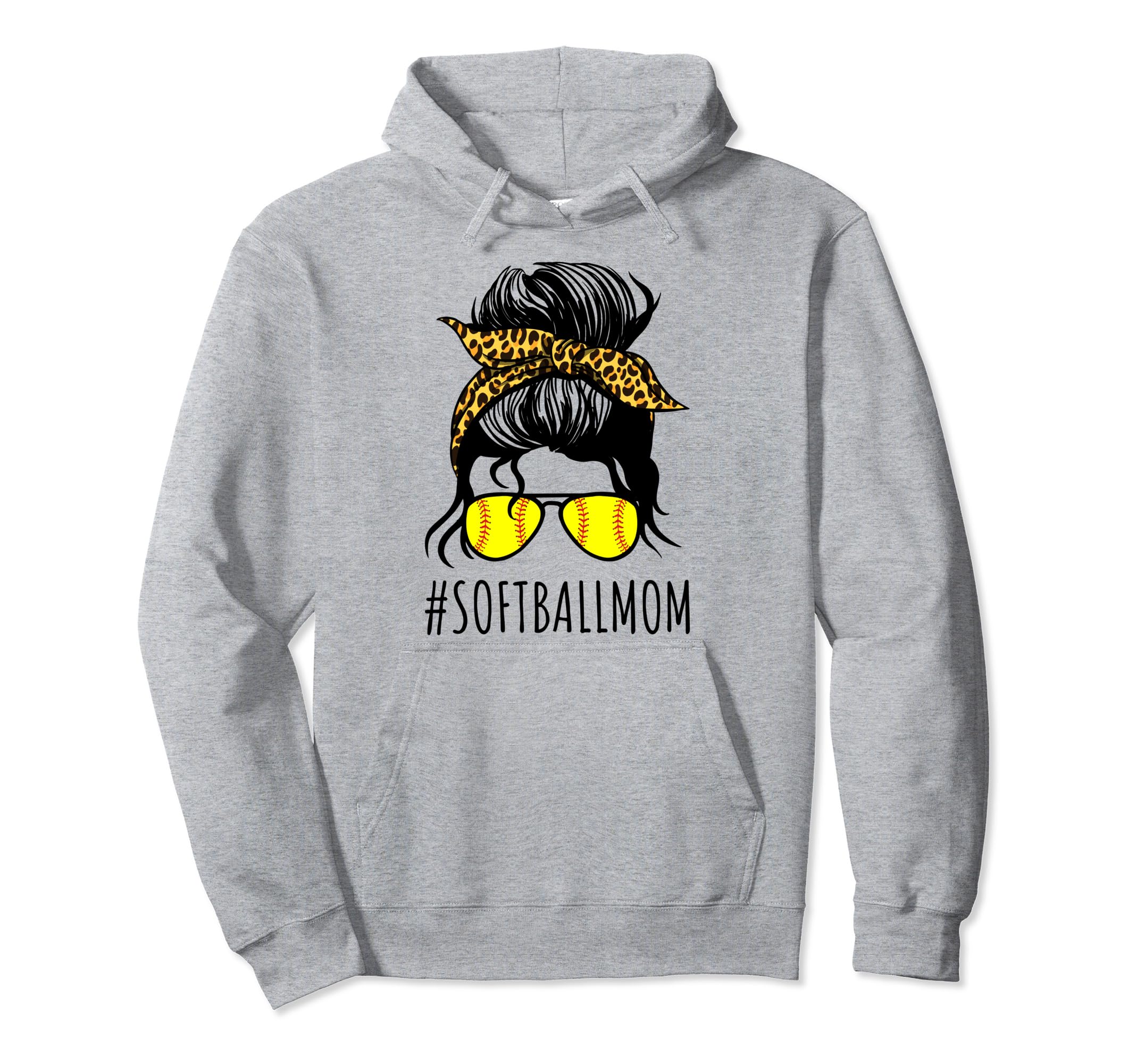 Mom Life Mothers Day Softball Mom Leopard Hoodie - Minimalist Print Unisex - T-Shirt, Sweatshirt, Hoodie