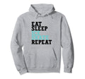 Eat Sleep Skate Repeat Ice Skate Funny Hoodie - Streetwear Style Unisex - T-Shirt, Sweatshirt, Hoodie