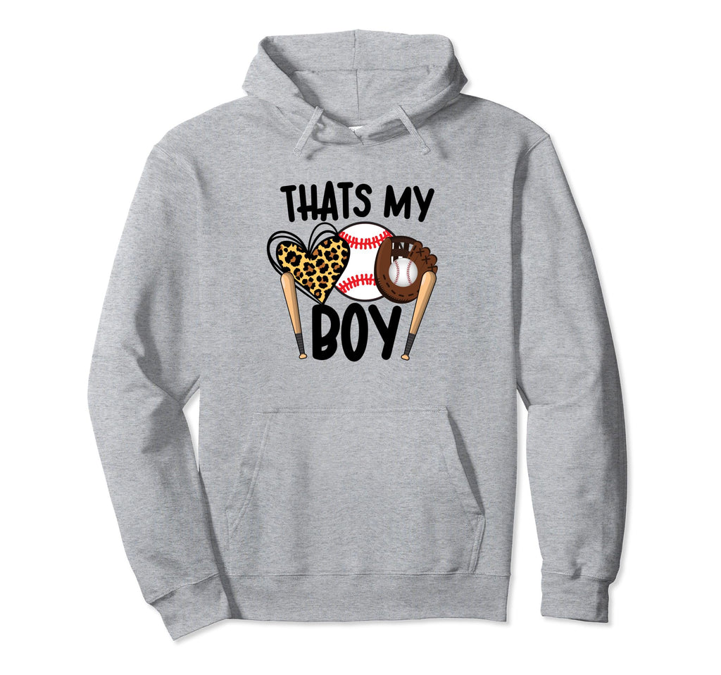 Thats My Son Leopard Heart Baseball Mom Hoodie - Graphic Print Men Women - T-Shirt, Sweatshirt, Hoodie