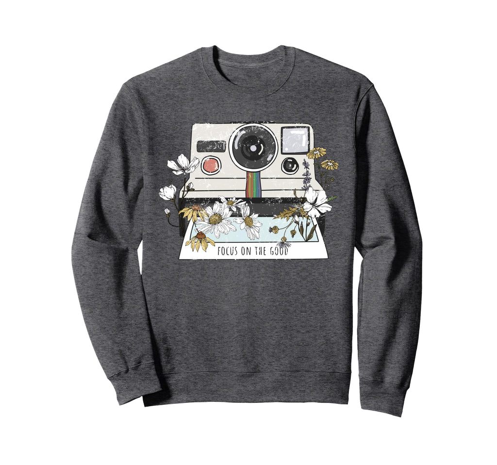 Focus Good Camera Wildflowers Sweatshirt - Aesthetic Graphic for Adults - T-Shirt, Sweatshirt, Hoodie