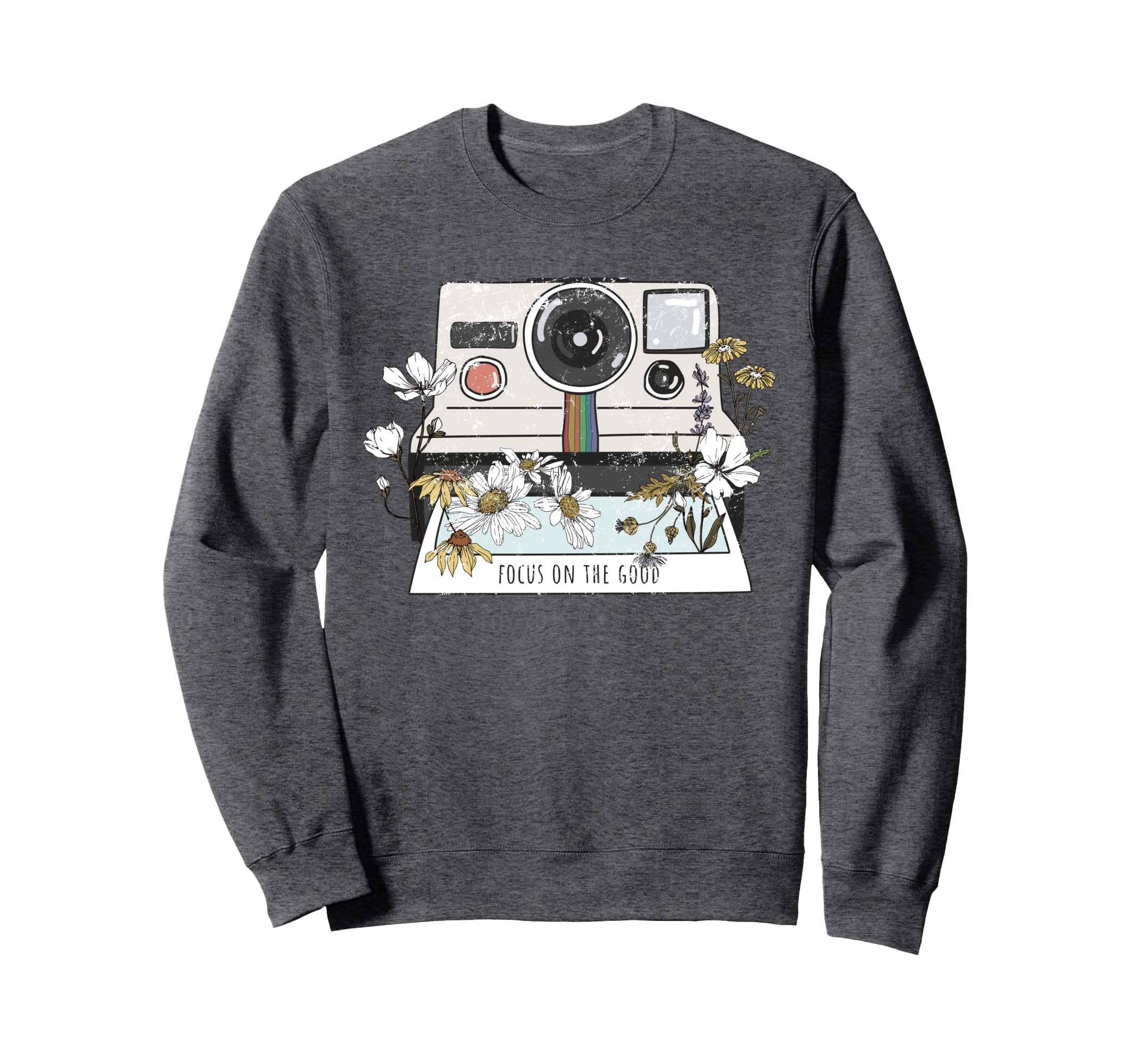 Focus Good Camera Wildflowers Sweatshirt - Aesthetic Graphic for Adults - T-Shirt, Sweatshirt, Hoodie