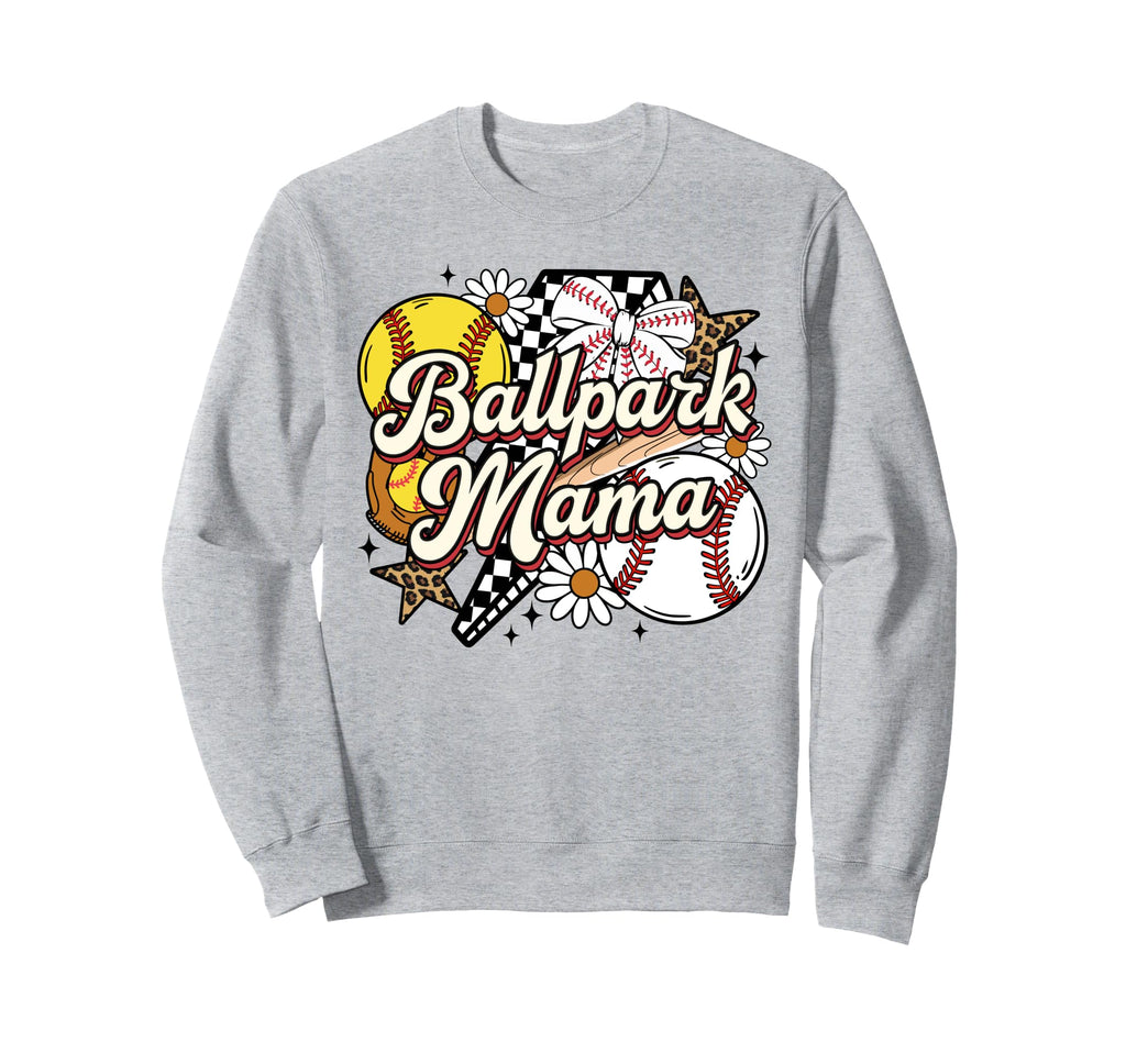 Ballpark Mama Funny Leopard Sweatshirt - Fun Novelty Design for Adults - T-Shirt, Sweatshirt, Hoodie