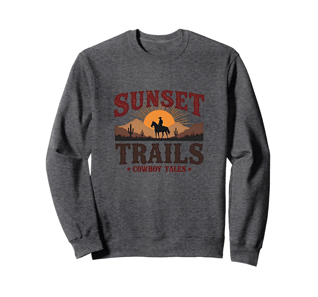 Sunset Trails Custom Cowboy Tales Sweatshirt - Aesthetic Graphic Unisex - T-Shirt, Sweatshirt, Hoodie