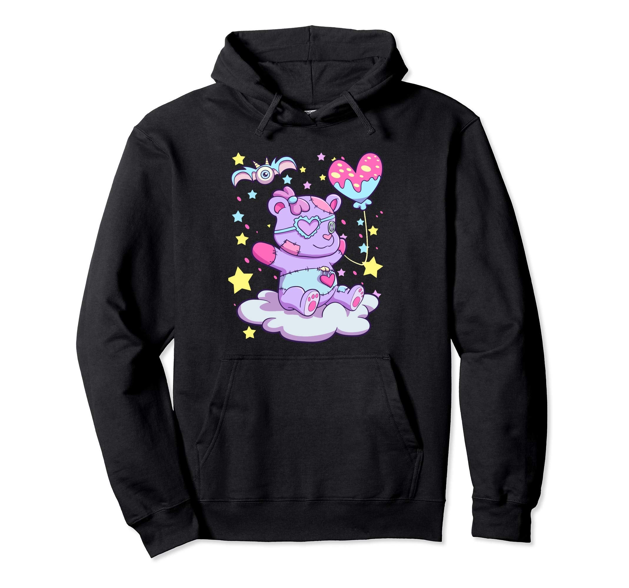 Kawaii Teddy Bear Pastel Goth Creepy Hoodie - Custom Art Print Unisex - T-Shirt, Sweatshirt, Hoodie