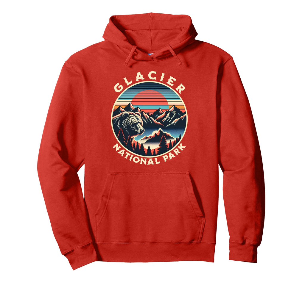 Glacier National Park Montana Usa Hoodie - Fun Novelty Design Men Women - T-Shirt, Sweatshirt, Hoodie