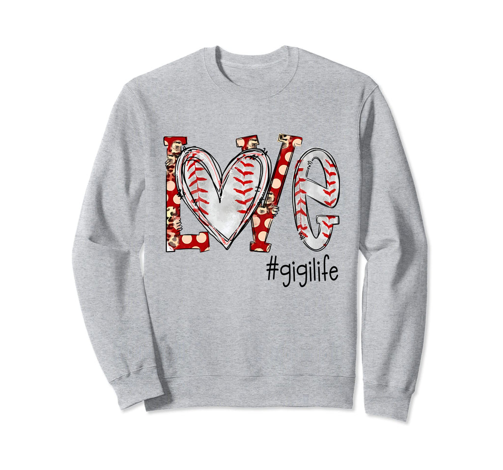 Baseball Mom Heart Love Baseball Sweatshirt - Novelty Apparel Unisex - T-Shirt, Sweatshirt, Hoodie