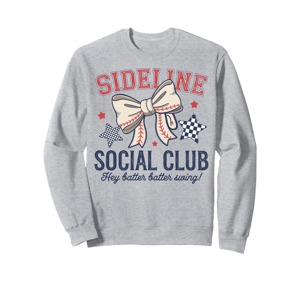 Funny Baseball Sideline Social Club Sweatshirt - Trendy Graphic Unisex - T-Shirt, Sweatshirt, Hoodie