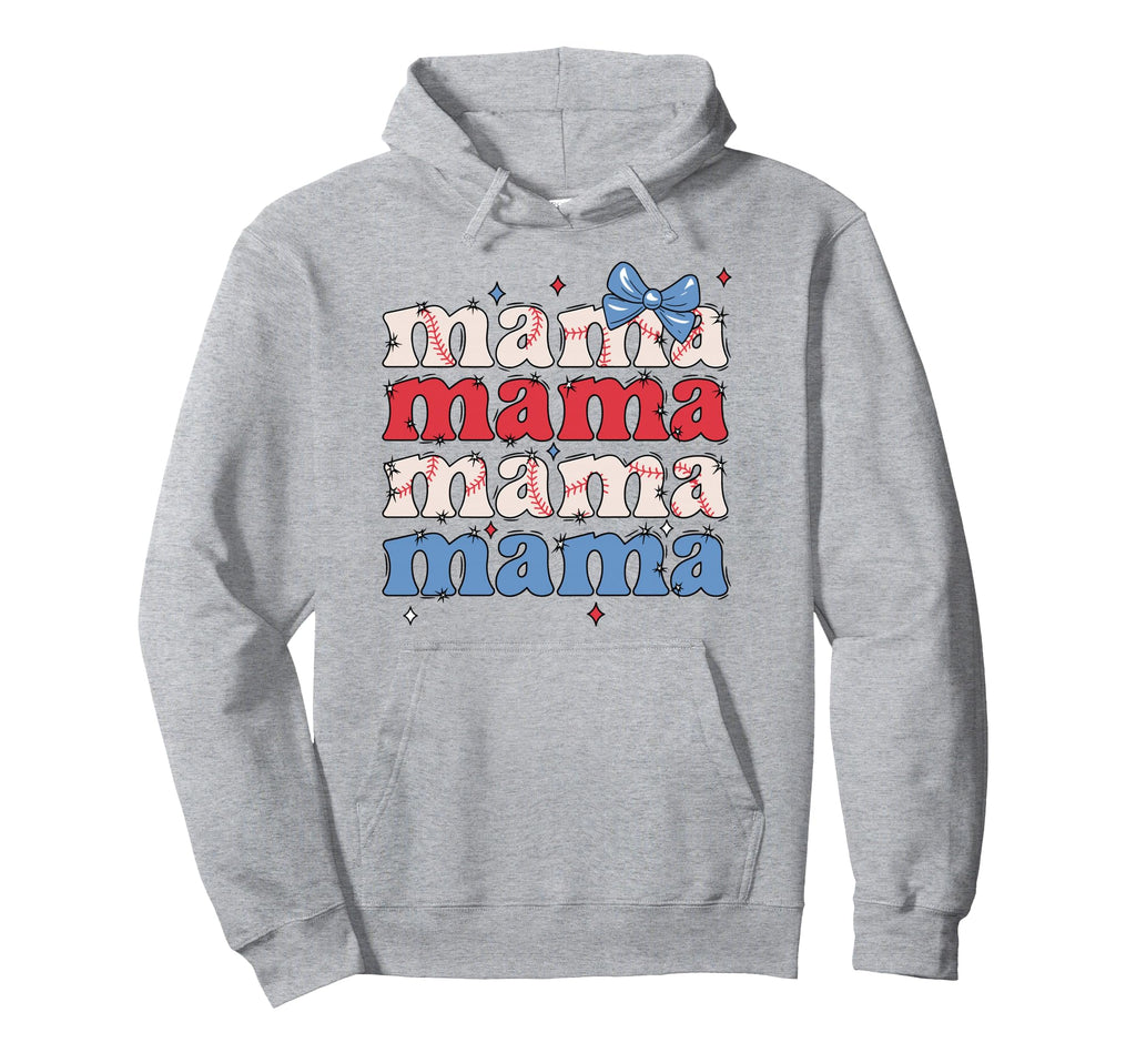 Baseball Mama Hoodie - Casual Everyday Wear Unisex - T-Shirt, Sweatshirt, Hoodie