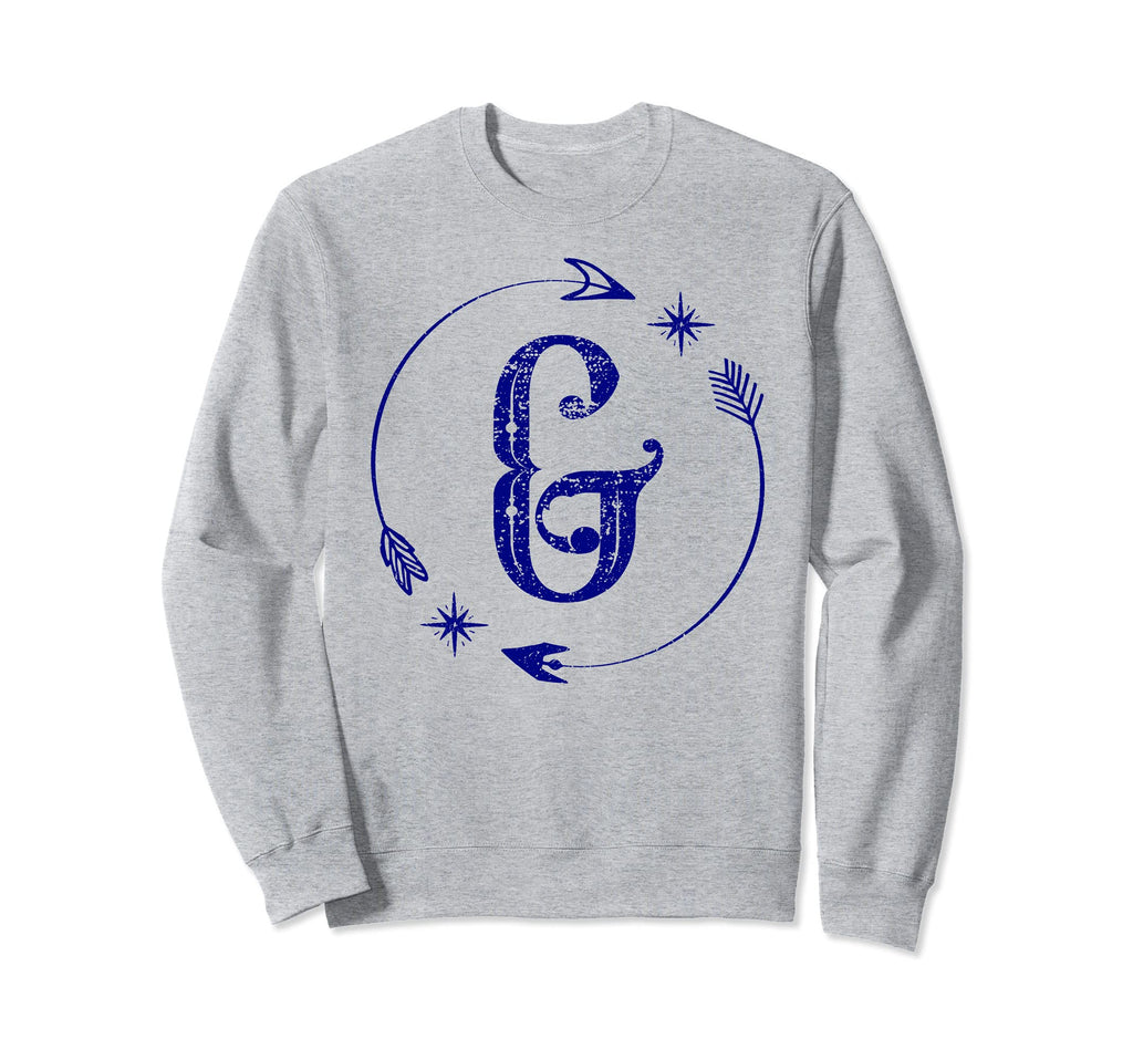 Initial G Monogram Boho Name Sweatshirt - Casual Everyday Wear for Adults - T-Shirt, Sweatshirt, Hoodie