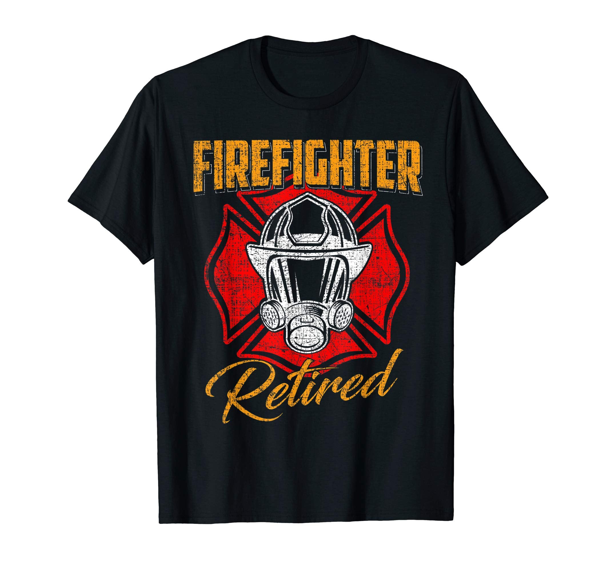 Firefighter Retired Distressed T-Shirt - Unique Graphic Men Women - T-Shirt, Sweatshirt, Hoodie
