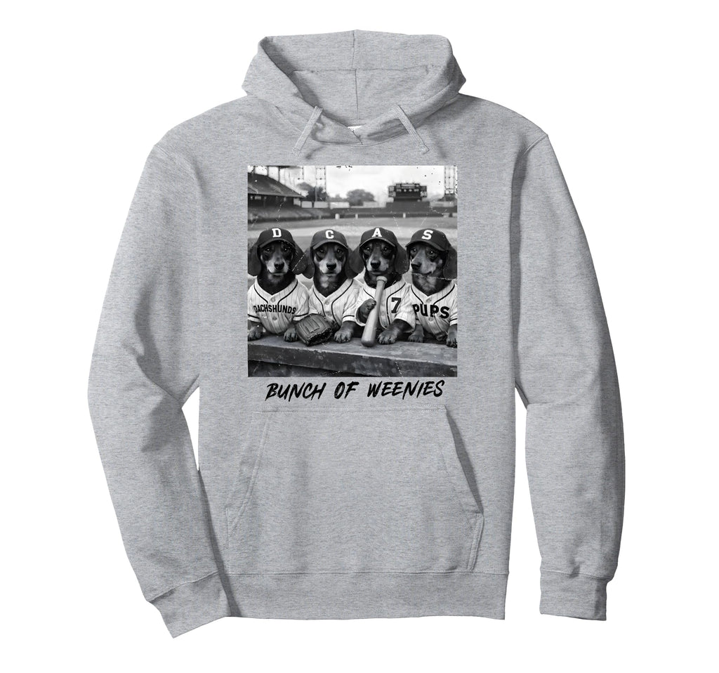 Bunch Weenies Funny Dog Meme Baseball Hoodie - Unique Graphic Unisex - T-Shirt, Sweatshirt, Hoodie