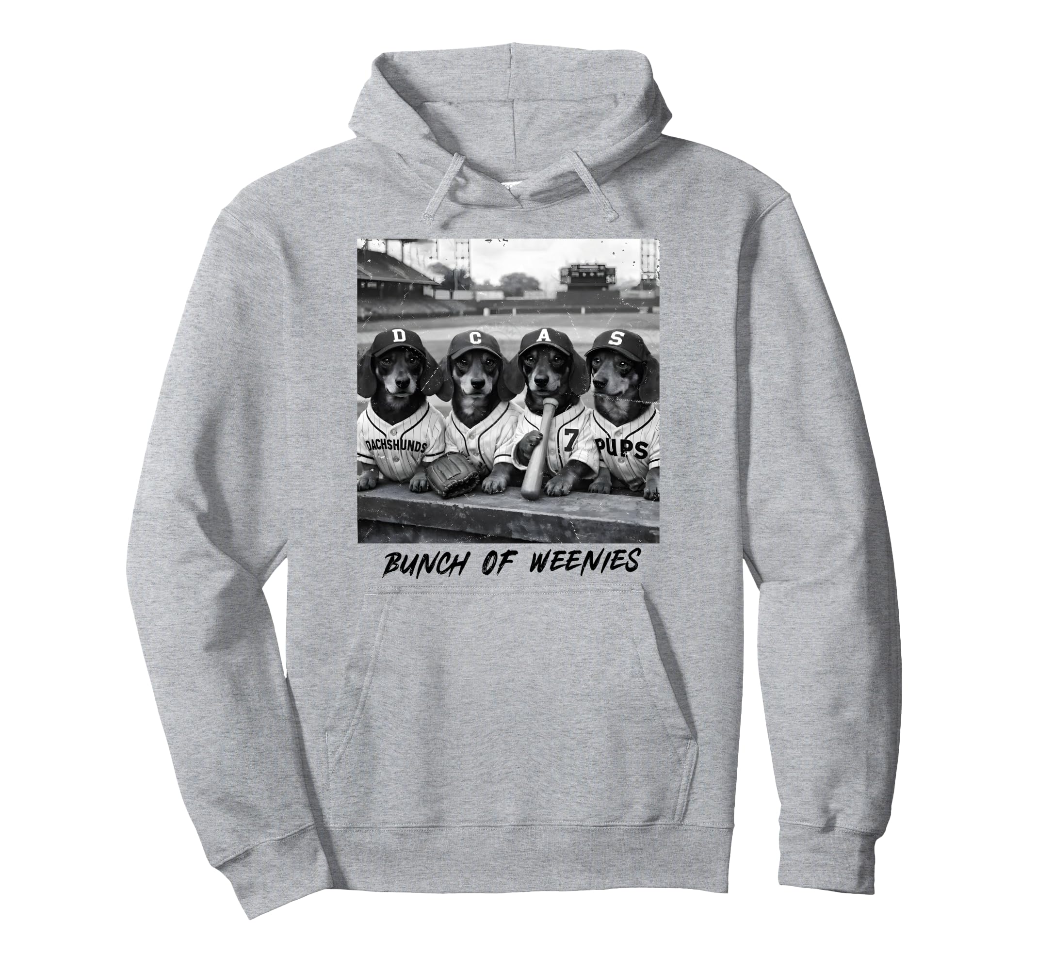 Bunch Weenies Funny Dog Meme Baseball Hoodie - Unique Graphic Unisex - T-Shirt, Sweatshirt, Hoodie