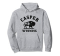 Casper Wyoming Cowboy State Bison Hoodie - Minimalist Print for Adults - T-Shirt, Sweatshirt, Hoodie