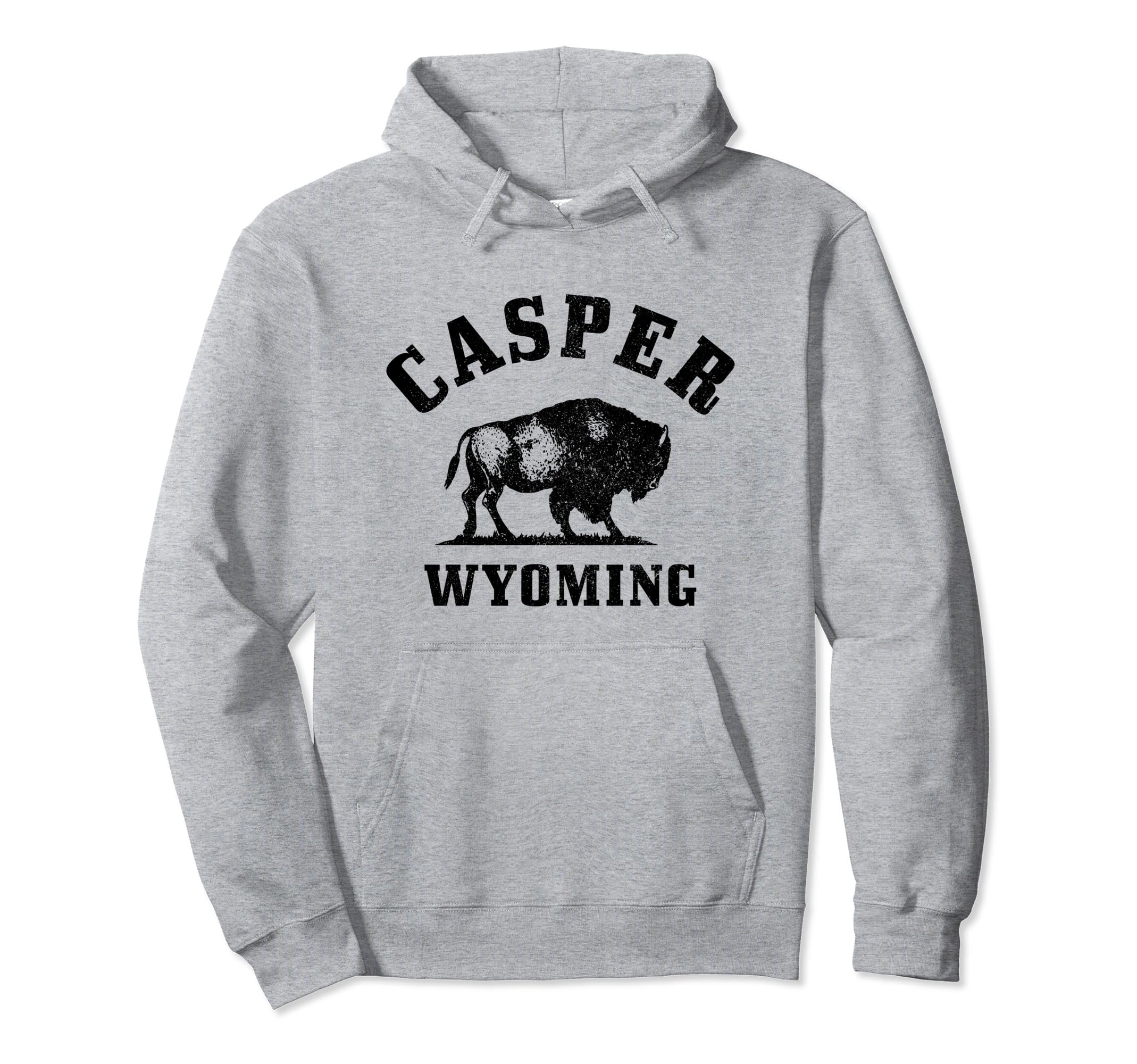 Casper Wyoming Cowboy State Bison Hoodie - Minimalist Print for Adults - T-Shirt, Sweatshirt, Hoodie