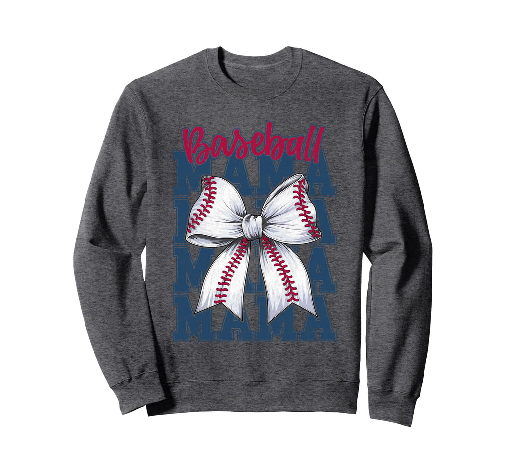 Baseball Mama Coquette Bow Game Day Sweatshirt - Novelty Apparel Unisex - T-Shirt, Sweatshirt, Hoodie