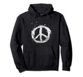 Peace Sign White Paint Splatter Hippie Hoodie - Aesthetic Graphic Unisex - T-Shirt, Sweatshirt, Hoodie