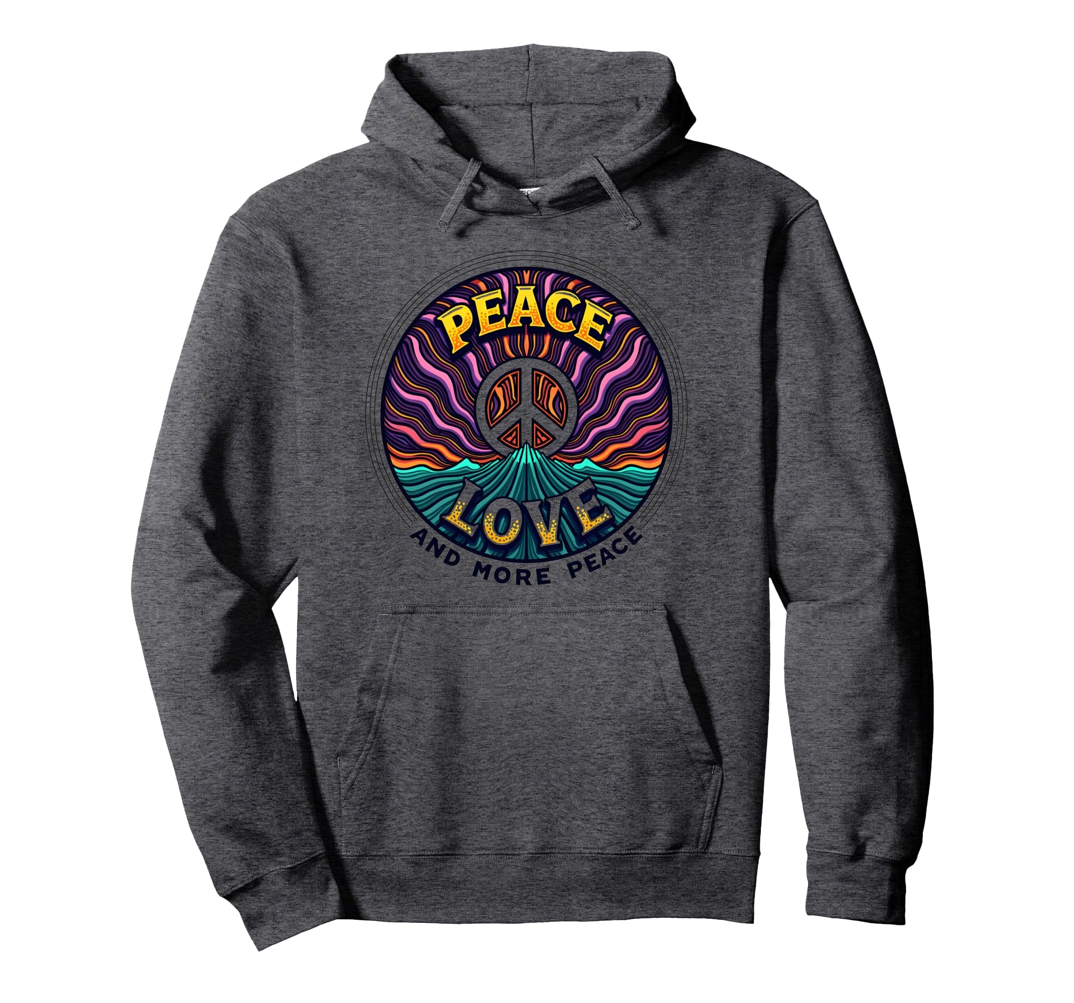 Hippie Peace Love 60S Groovy Psychedelic Hoodie - Trendy Graphic Unisex - T-Shirt, Sweatshirt, Hoodie