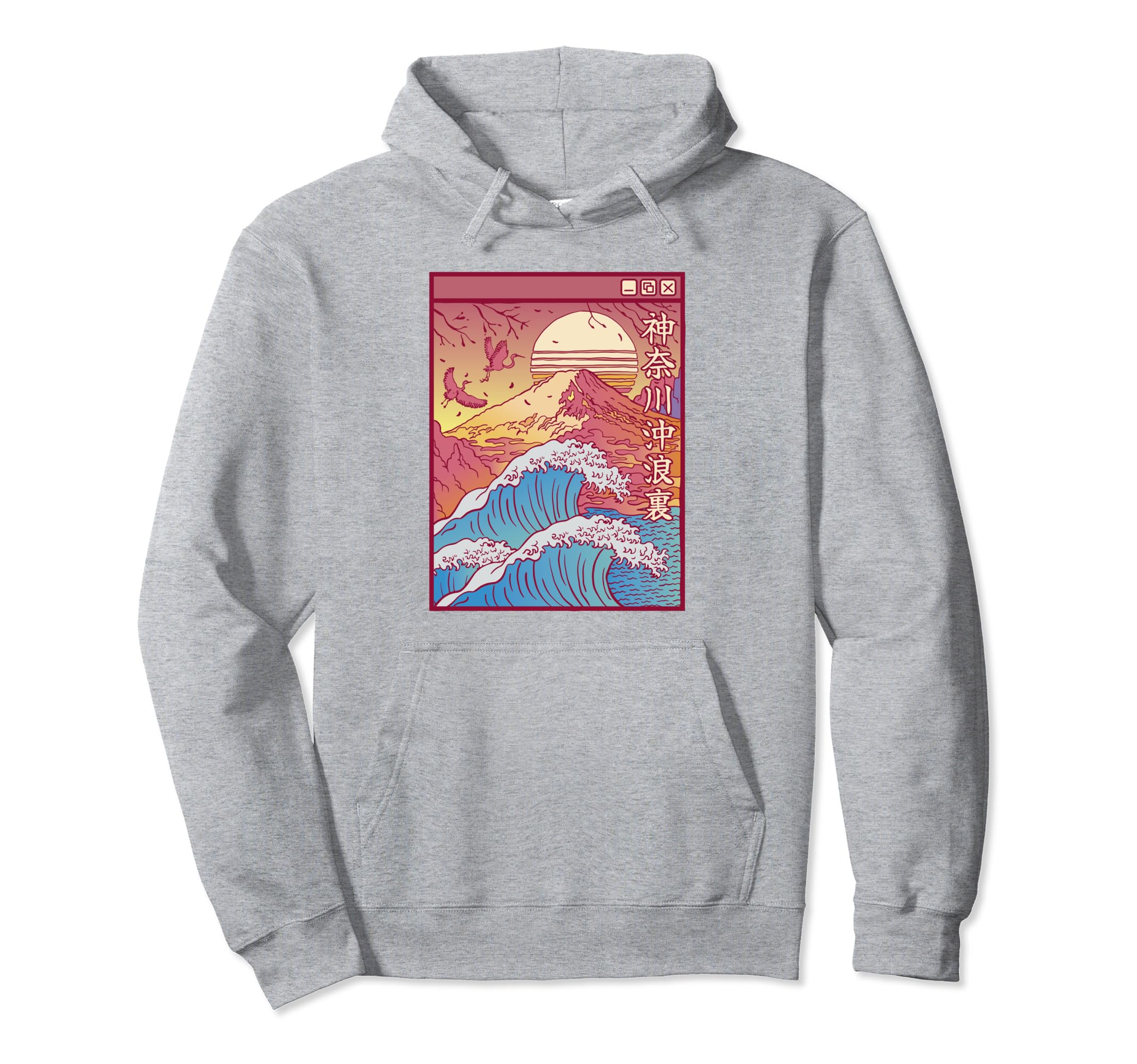Great Art Wave Vaporwave Aesthetic Hoodie - Custom Art Print Unisex - T-Shirt, Sweatshirt, Hoodie