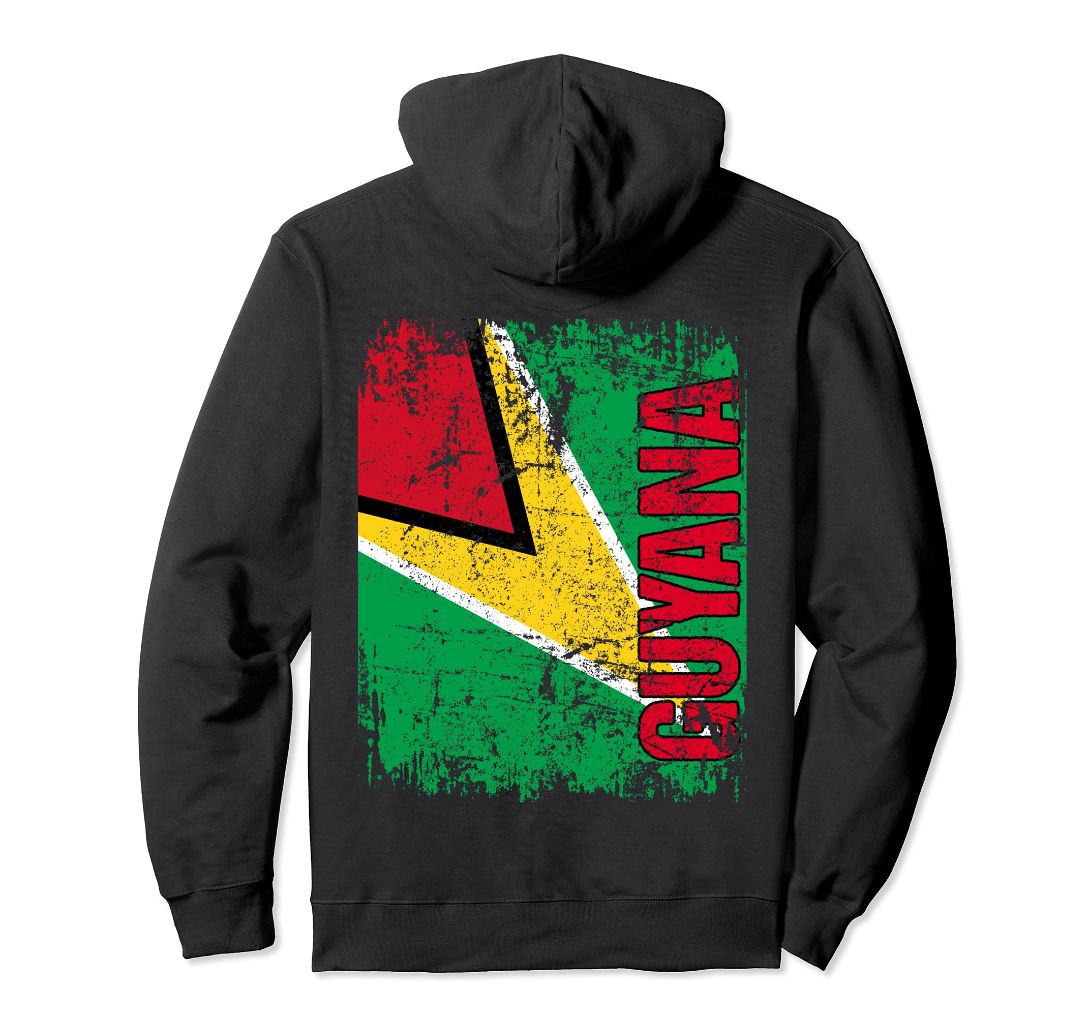 Guyana Flag Distressed Guyana Hoodie - Graphic Print for Adults - T-Shirt, Sweatshirt, Hoodie