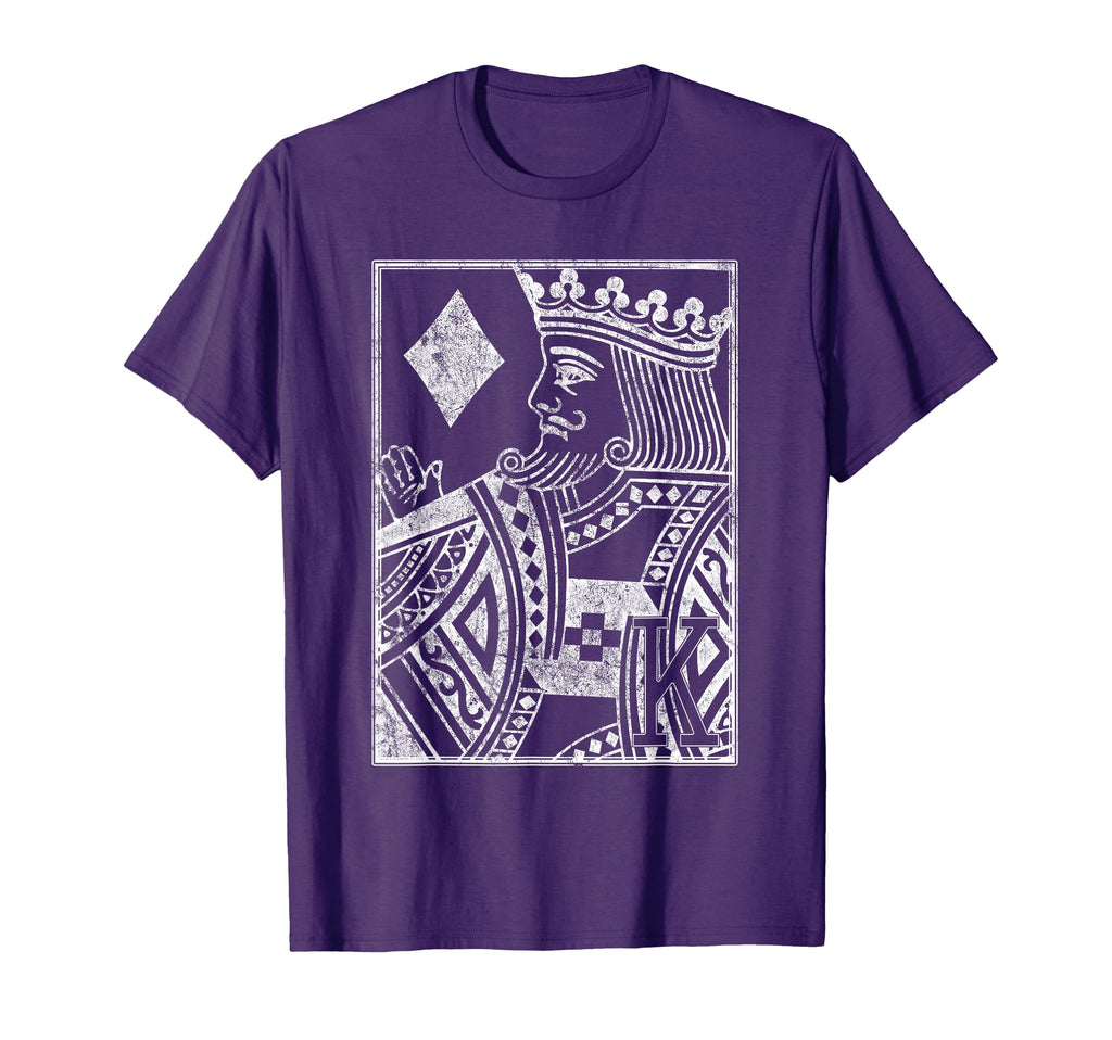King Diamonds Distressed Playing Card T-Shirt - Custom Art Print Unisex - T-Shirt, Sweatshirt, Hoodie
