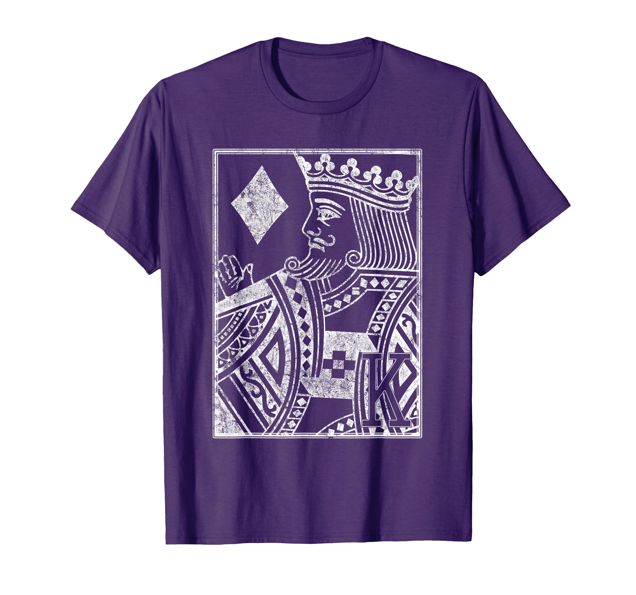 King Diamonds Distressed Playing Card T-Shirt - Custom Art Print Unisex - T-Shirt, Sweatshirt, Hoodie