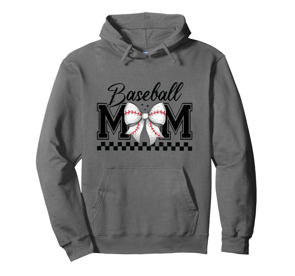 Baseball Mom Coquette Bow Mothers Day Hoodie - Streetwear Style Unisex - T-Shirt, Sweatshirt, Hoodie