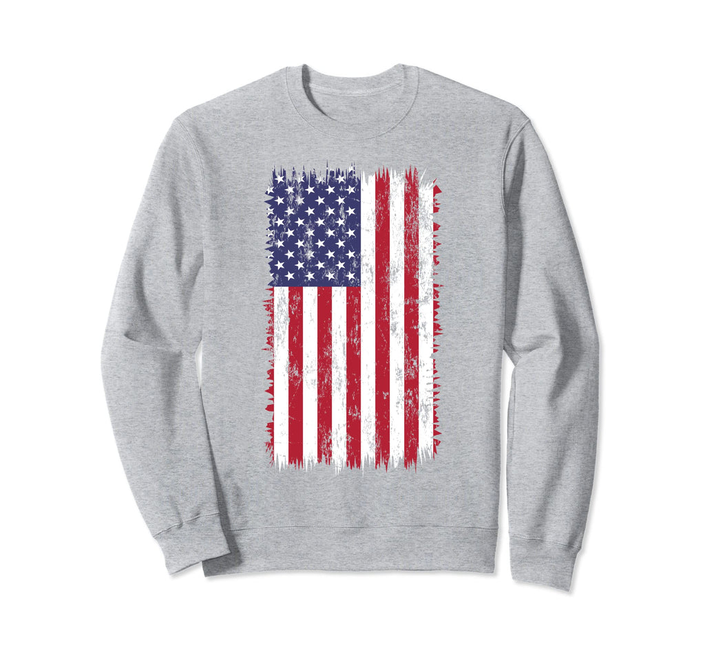 Distressed American Flag Sweatshirt - Casual Everyday Wear Unisex - T-Shirt, Sweatshirt, Hoodie