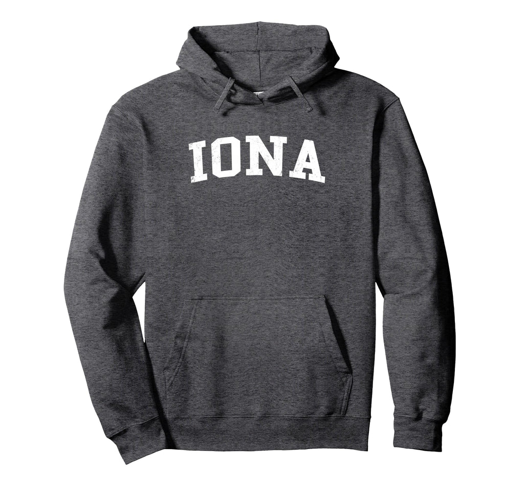 Iona Fl Distressed White Varsity Hoodie - Unique Graphic for Adults - T-Shirt, Sweatshirt, Hoodie