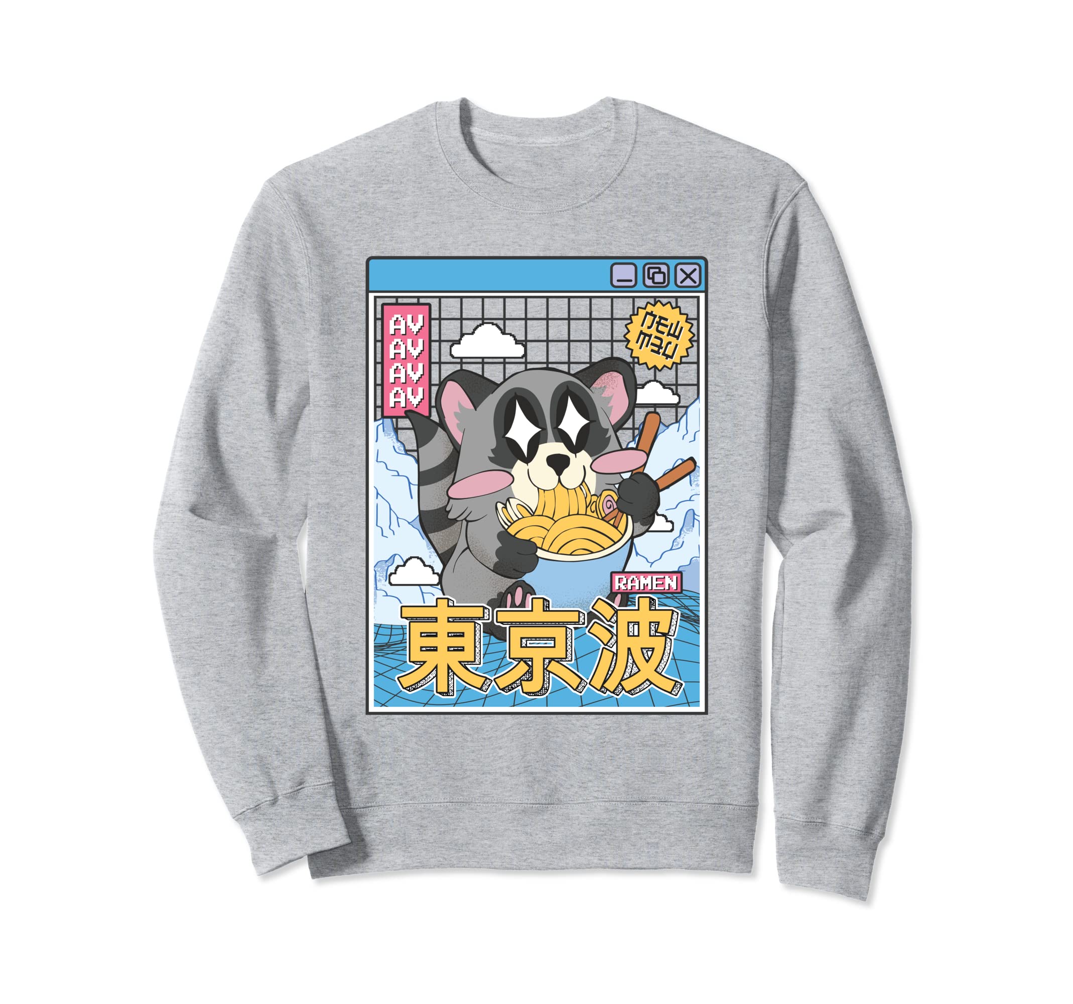 Raccoon Eating Ramen Kawaii Sweatshirt - Casual Everyday Wear for Adults - T-Shirt, Sweatshirt, Hoodie