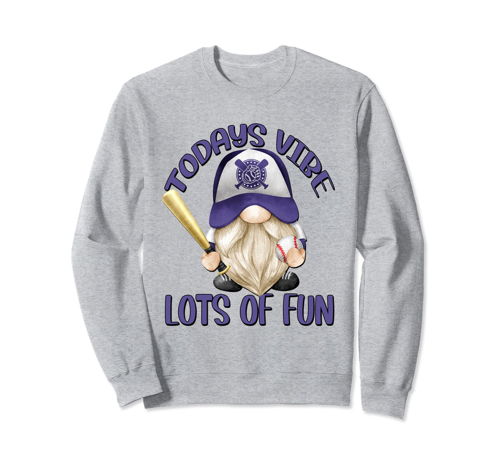 Gnome Baseball Grandpa Motif Funny Sweatshirt - Graphic Print for Adults - T-Shirt, Sweatshirt, Hoodie