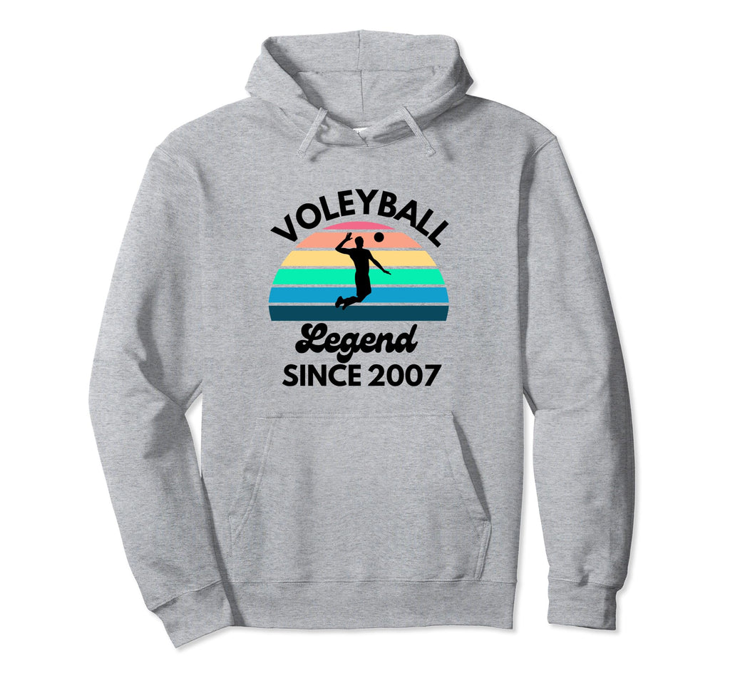 Volleyball Legend Since 2007 Sunset Hoodie - Fun Novelty Design for Adults - T-Shirt, Sweatshirt, Hoodie