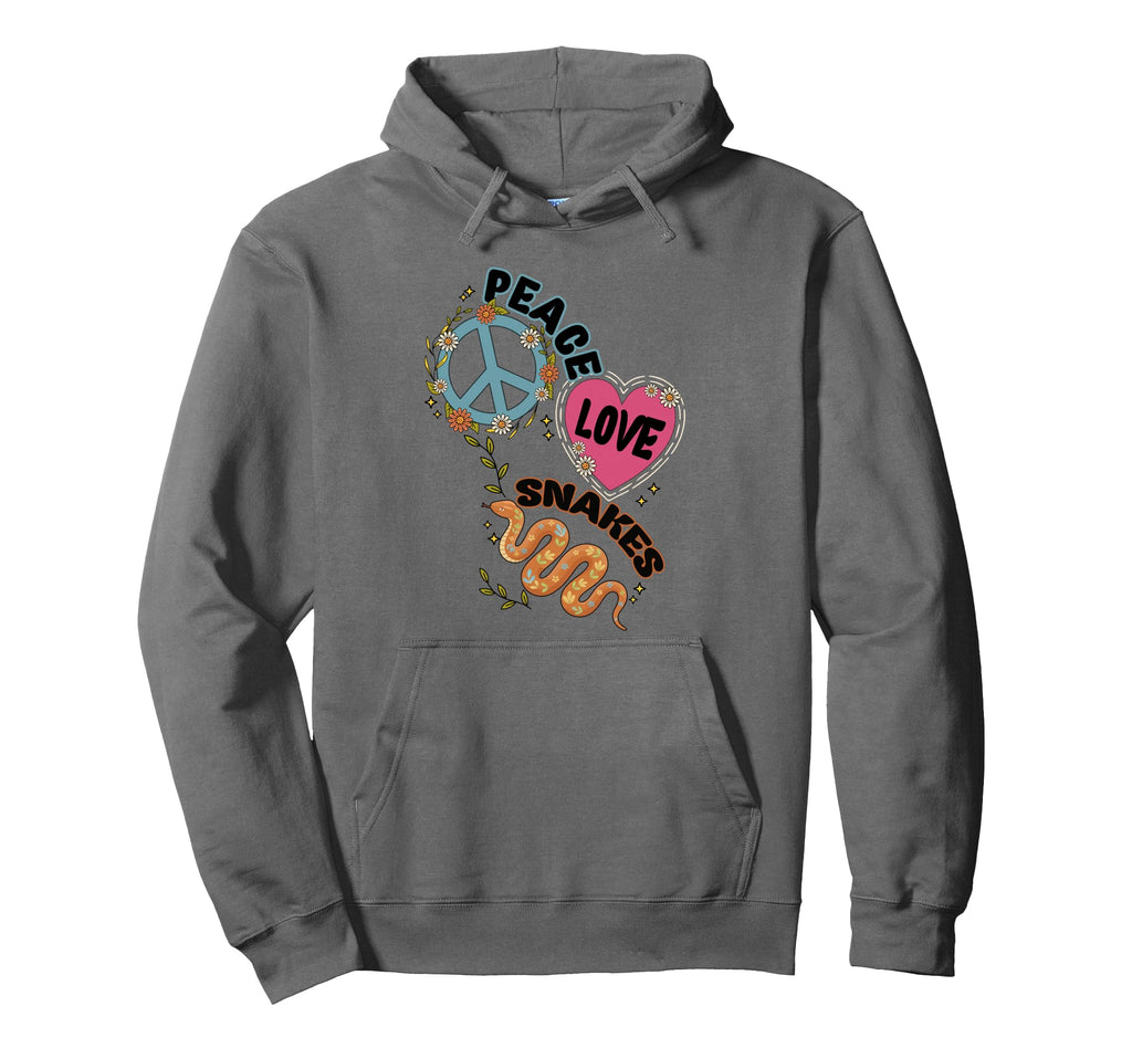 Peace Love Snakes 70S Boho Serpent Hoodie - Aesthetic Graphic Men Women - T-Shirt, Sweatshirt, Hoodie